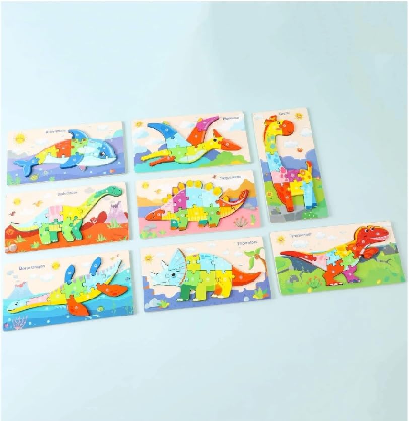 Wooden Animal Shaped Puzzle for Kids Ages 3+ | Educational Toddler Learning Toy with Assorted Templates | Montessori STEM Toy for Early Childhood Development - Perfect for Birthday Gifts, Classroom Activities & Family Game Night