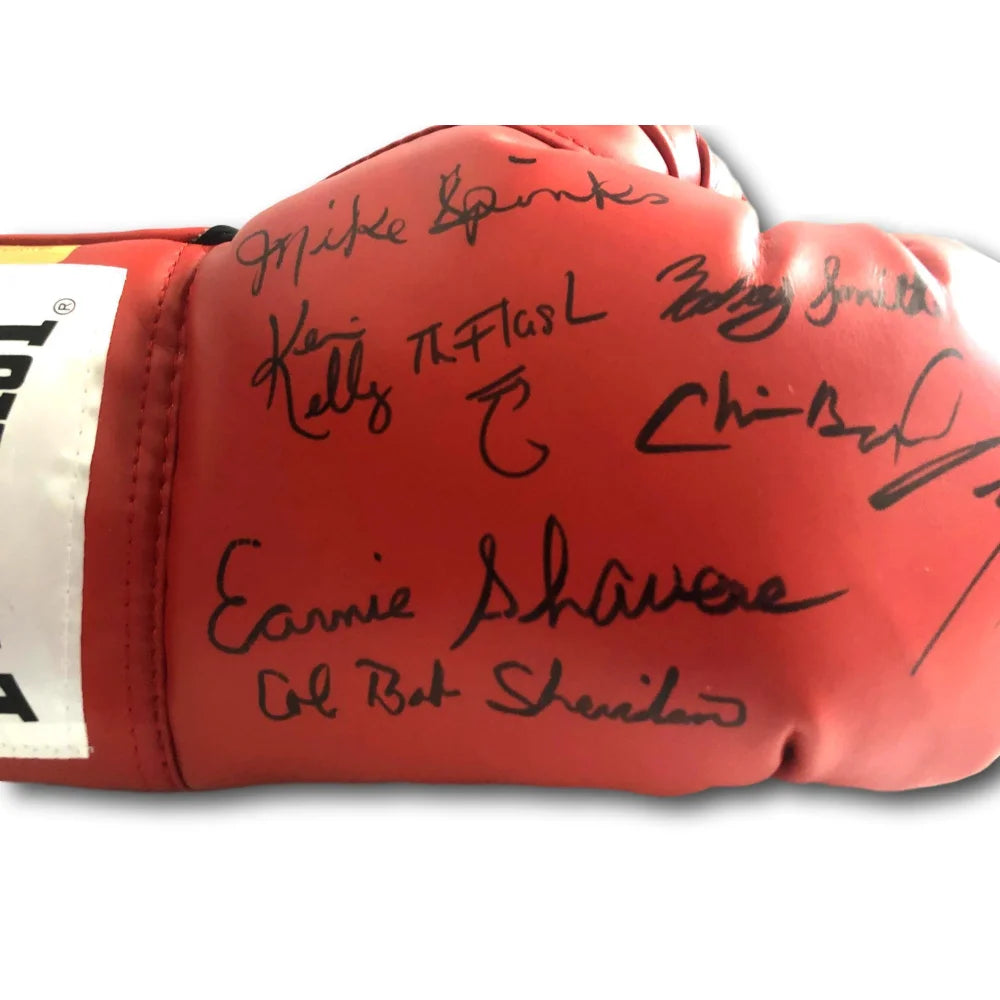 Authentic Boxing Legends Multi-Signed Glove with JSA COA - Spinks, Byrd, Manfredy, Brewster, Smith +5 More - Perfect for Collectors, Sports Memorabilia Displays & Boxing Fan Gifts