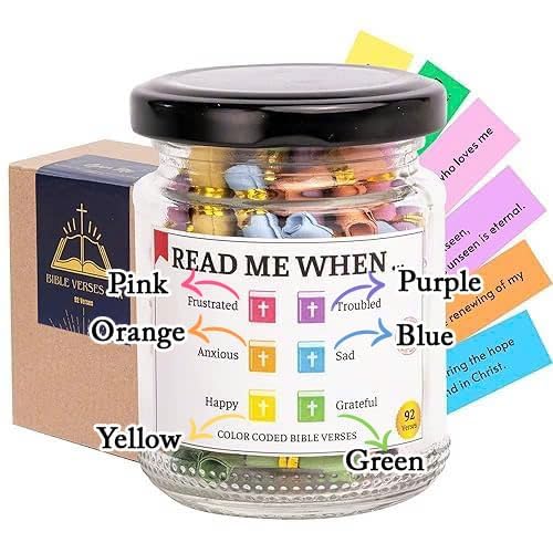 Inspirational Bible Verse Jar - Christian Gift for Women & Men, Birthday, Graduation & Easter Present - Daily Scripture Encouragement for Home, Office & Prayer Time