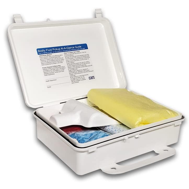 Bloodborne Pathogen & Body Fluid Spill Cleanup Kit - OSHA Compliant Biohazard Disposal for Hospitals, Schools & Workplaces - Emergency Spill Response for Safety & Compliance