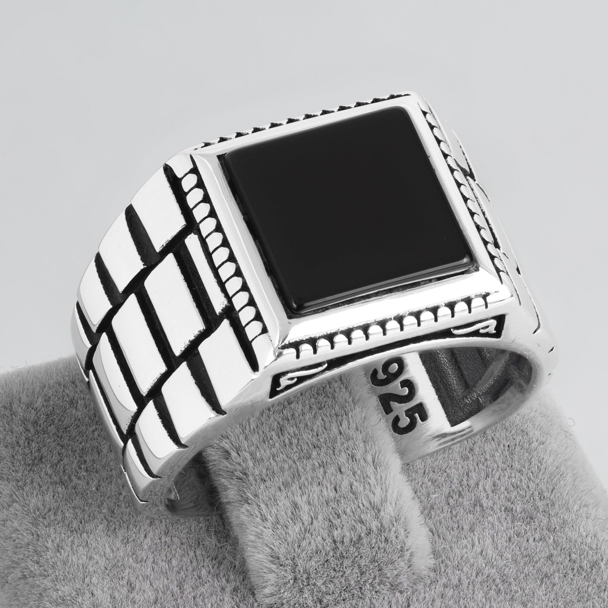Sterling Silver Rings for Men with Onyx or Turquoise Stone - Elegant Mens Jewelry for Gifts, Wedding, Anniversary & Everyday Wear - Anillos de Plata Para Hombre