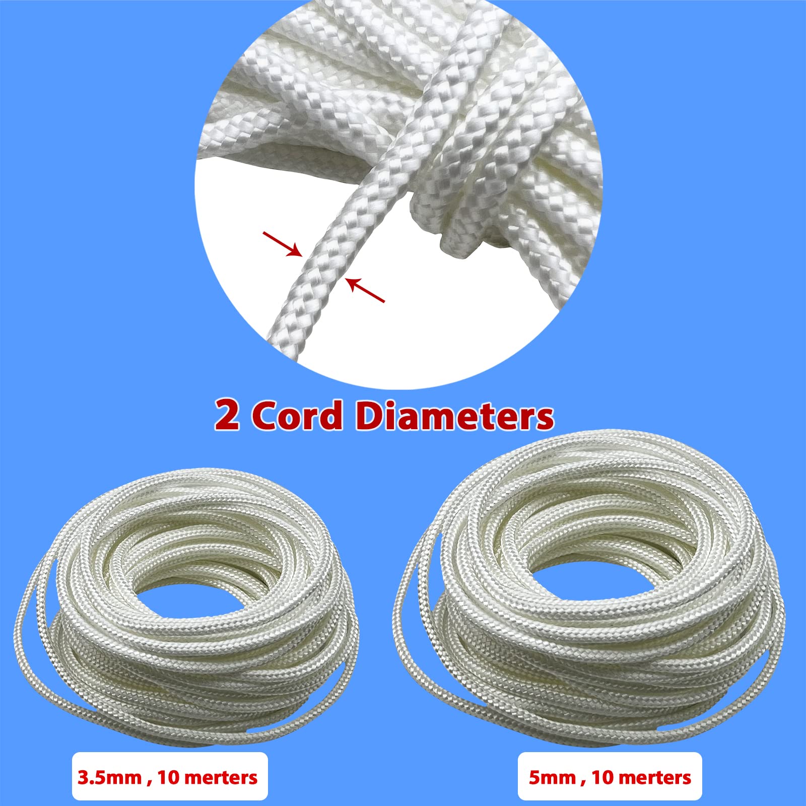 3.5mm Replacement Recoil Starter Pull Cord for Husqvarna STIHL Craftsman Chainsaw Lawn Mower Trimmer - Durable Starter Rope for Easy Engine Starting in Outdoor Power Equipment
