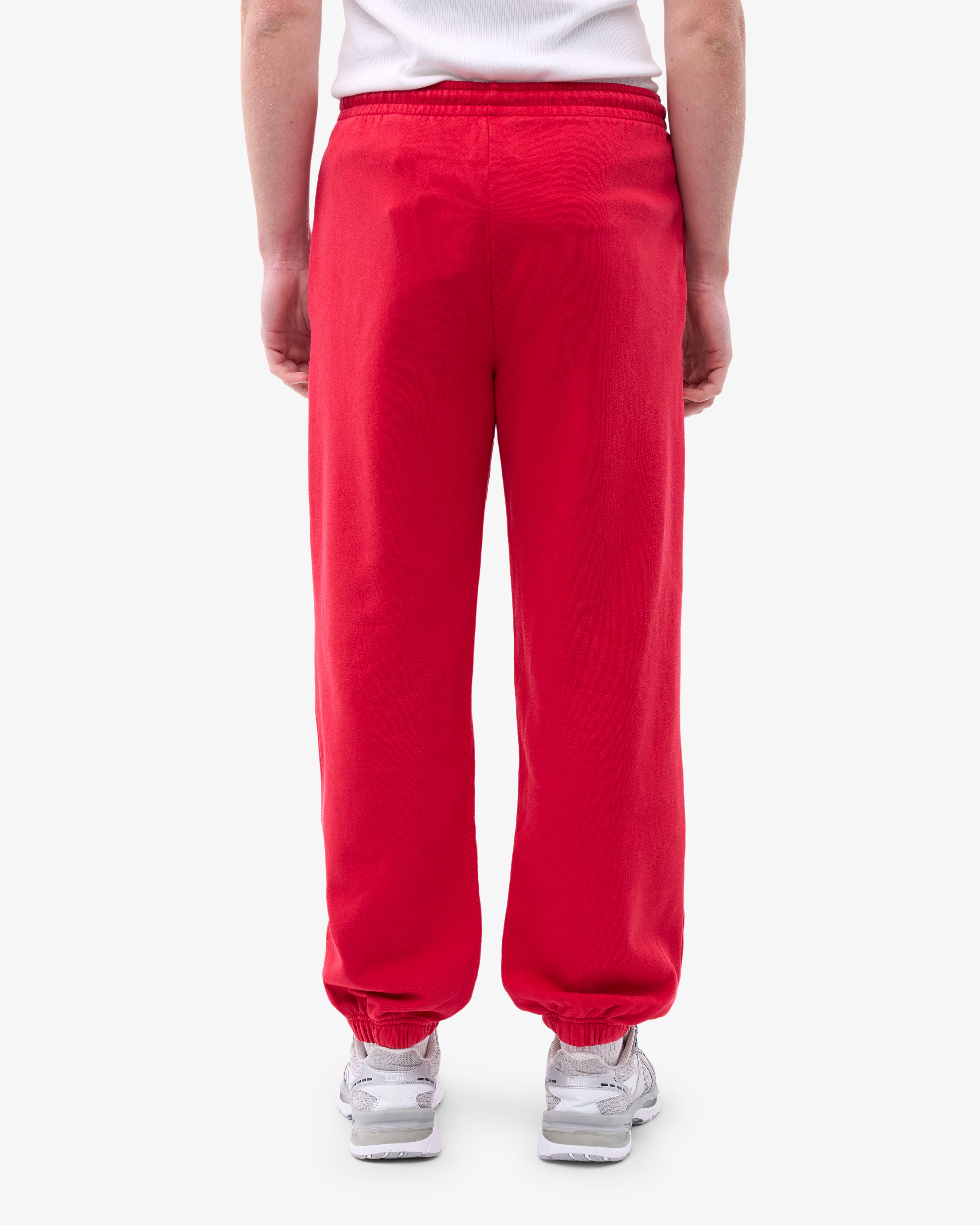 Organic Relaxed Sweatpants for Women - Soft Cotton Lounge Pants in Scarlet Red | Perfect for Yoga, Home Wear & Casual Outfits