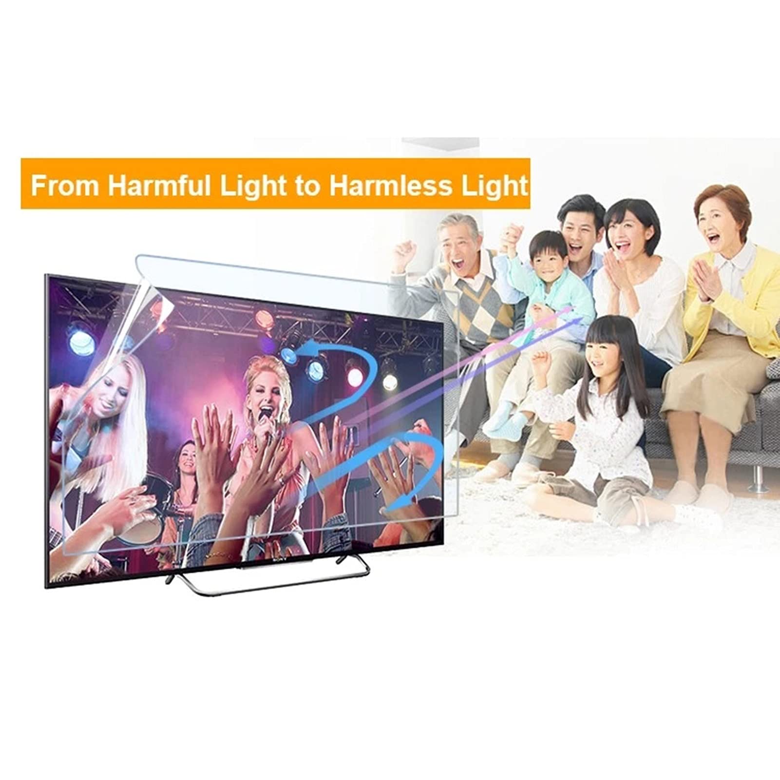Anti-Glare Screen Protector for 27-75 Inch Computer Monitors | HD PET Film with Anti-Blue Light & Anti-Reflective Coating (47 Inch/1044x590mm) - Perfect for Office, Gaming & Home Theater Use