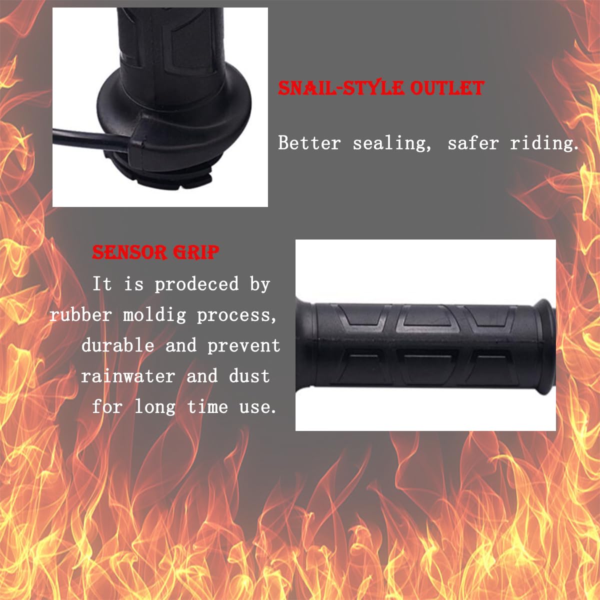 12V Motorcycle Heated Grips - 22mm 7/8