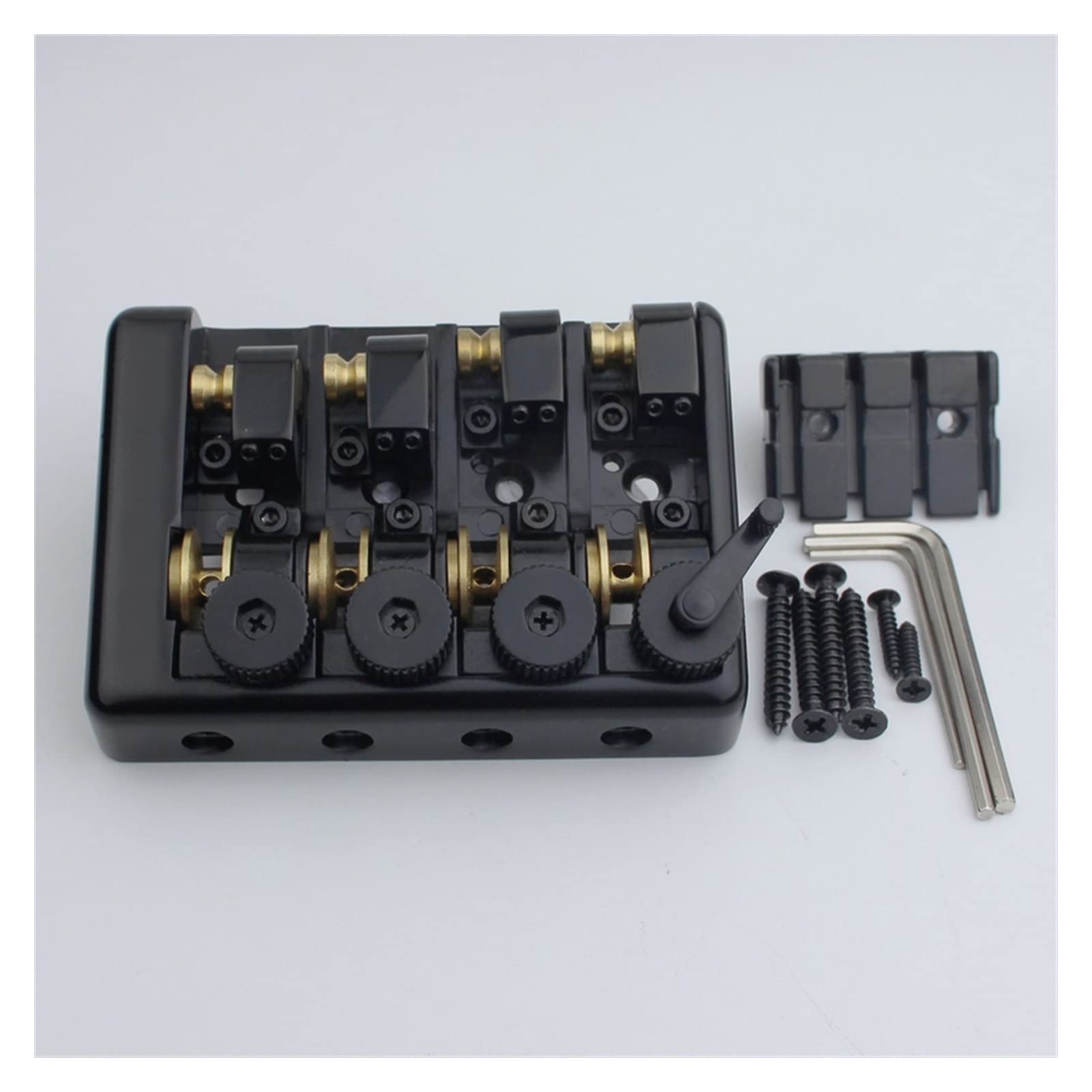 4 String Headless Black Guitar Bridge Replacement for Bass - Durable & Easy Install, Perfect for DIY Guitar Repairs & Upgrades