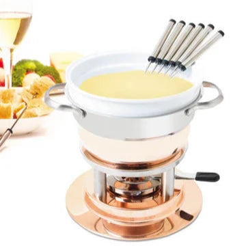 Premium Swissmar Lausanne 11-Piece Copper Fondue Set - Elegant Cheese & Chocolate Fondue Pot for Dinner Parties, Romantic Dates & Family Gatherings
