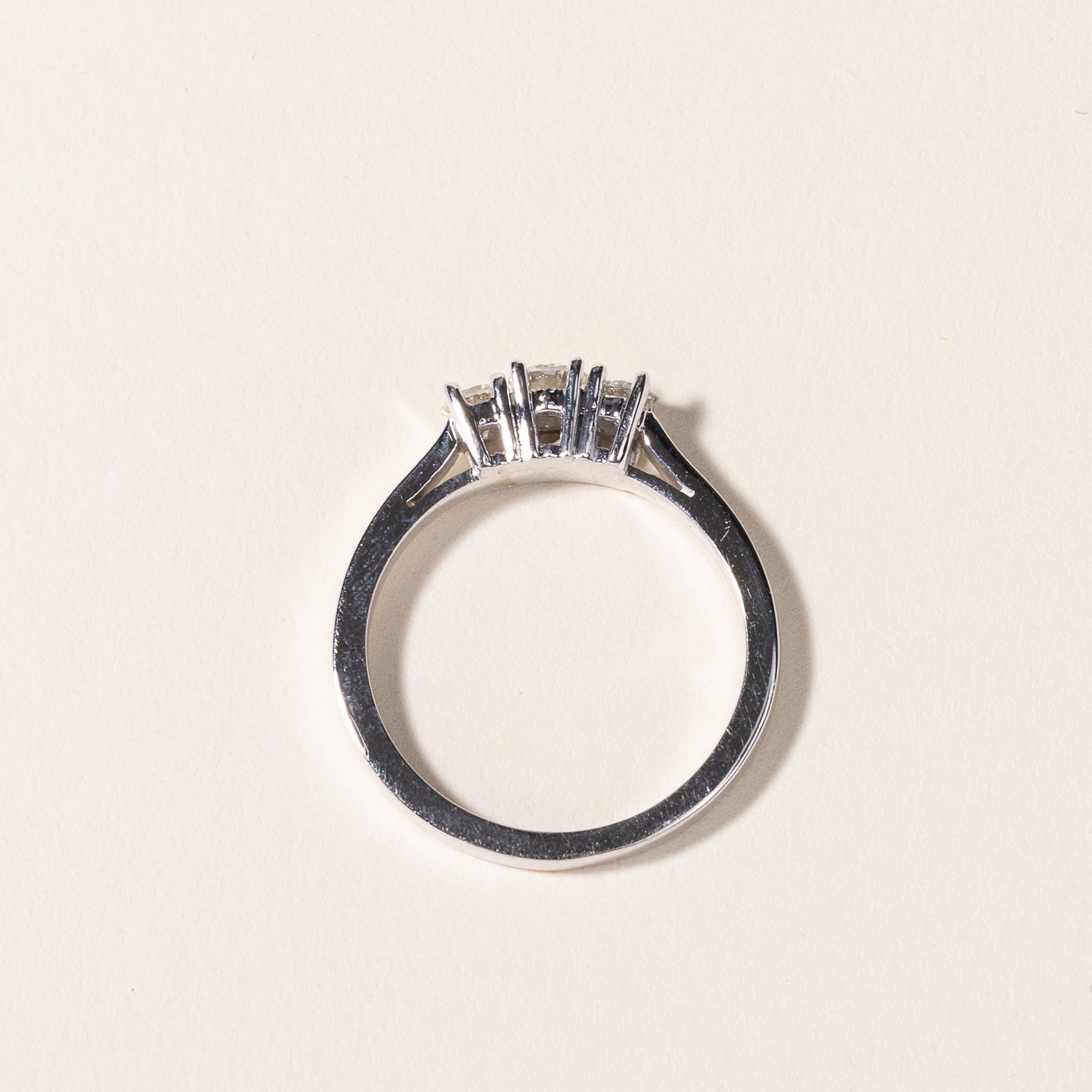 14K White Gold Three Stone Diamond Ring - 0.57ctw Total Weight - Size 7 - Perfect for Engagement, Anniversary & Special Occasion Gifts