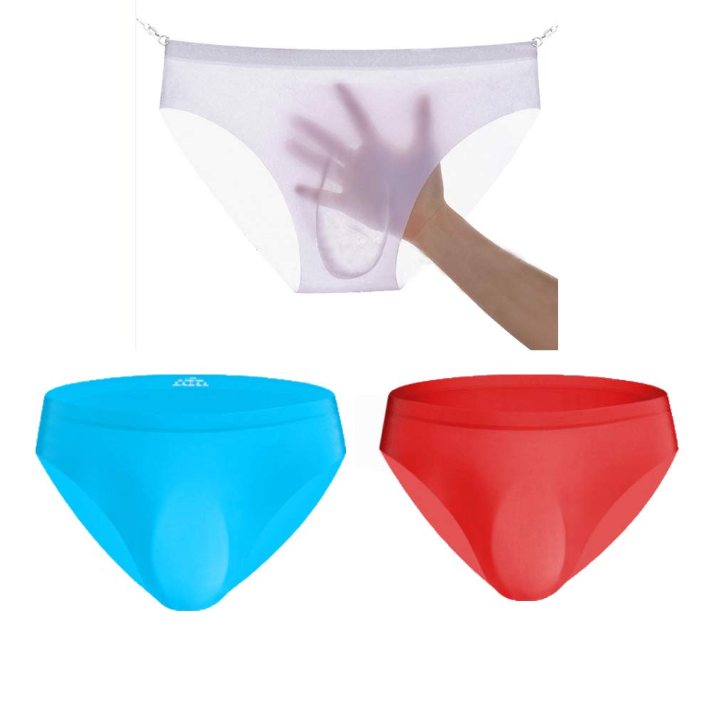 Men's Seamless Ice Silk Underwear - Ultra Thin See-Through Briefs & Sexy Bikini Shorts for Comfort & Style | Perfect for Summer, Sleepwear & Intimate Moments