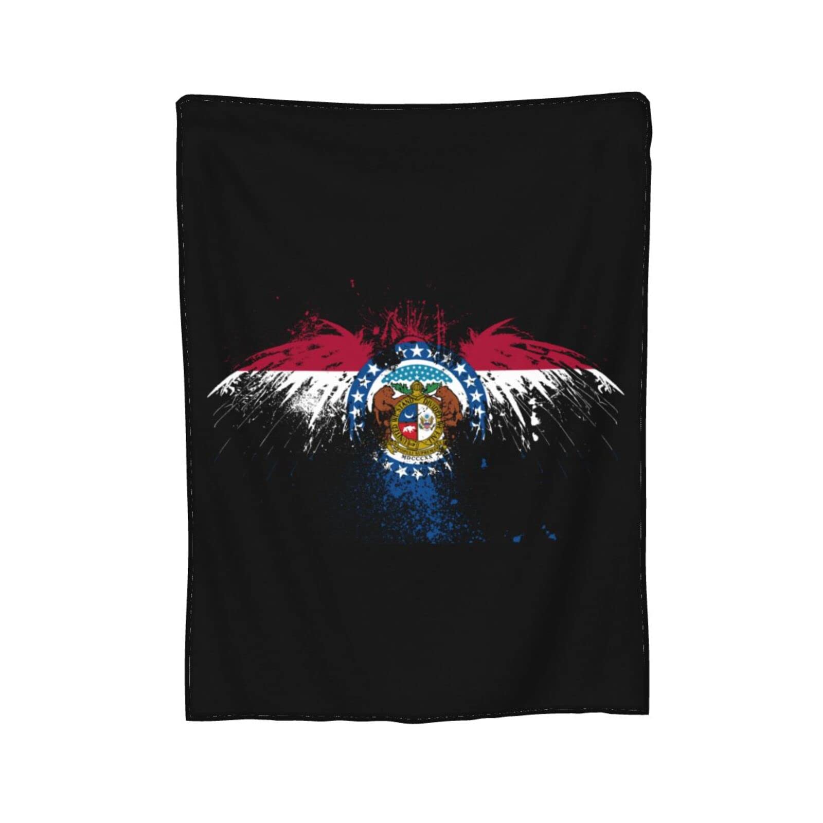 HUFURI Eagle Missouri Flag Flannel Fleece Throw Blanket 60
