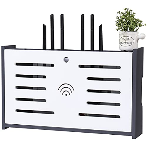 Wall-Mounted Router Storage Box for WiFi & Cable Management - 49x30cm - TV Accessories Organizer