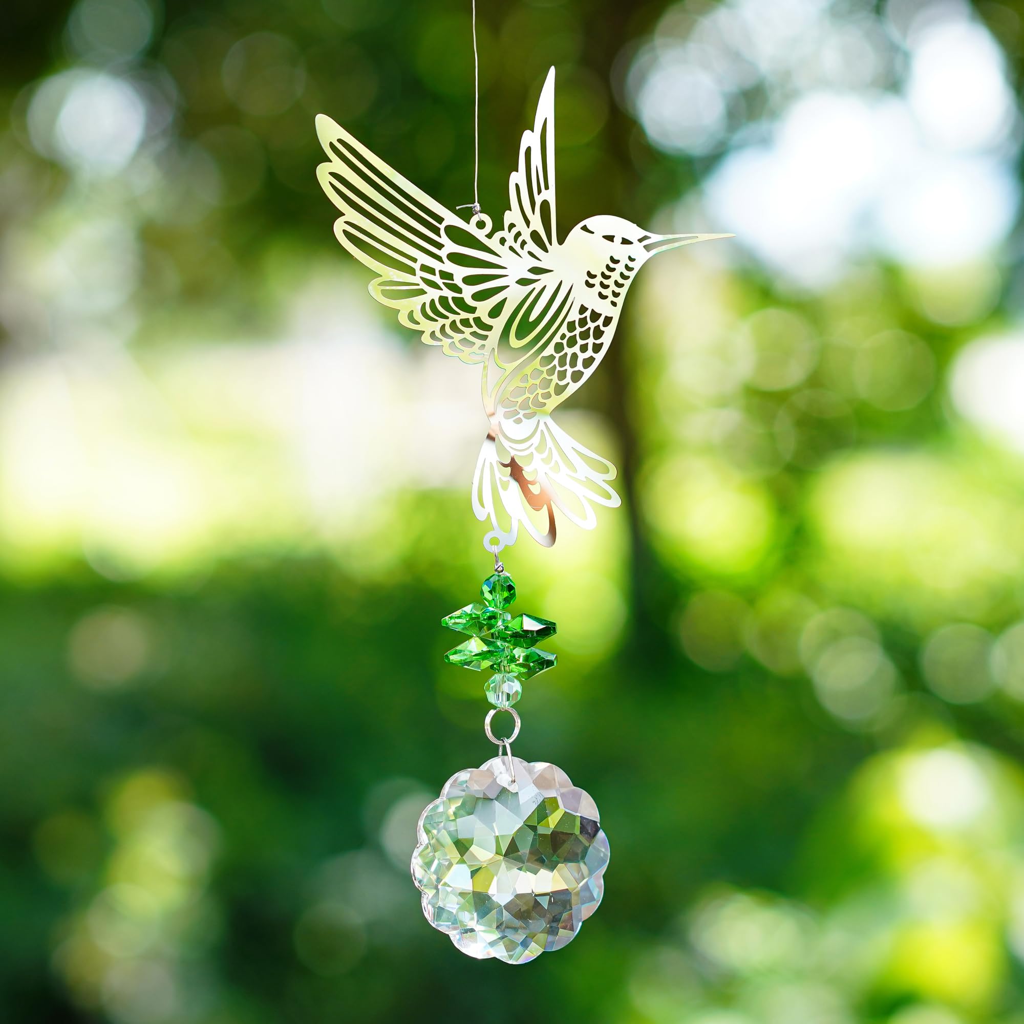 H&D HYALINE & DORA Crystal Glass Prism Sun Catcher - Rainbow Maker Window Hanging Decor for Hummingbirds | Perfect Gift for Home, Garden & Office Decor