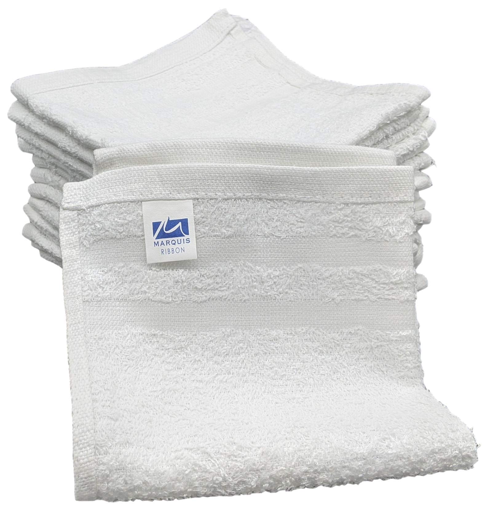 840 Pack - 12x12 Inch White Cotton Ribbon Washcloths & Reusable Cleaning Rags - Lightweight Thin Cloth for Wood Staining, Painting, Crafts, Garage & Household Cleaning - 1 Lb per Dozen - Perfect for DIY Projects, Car Detailing & Workshop Use