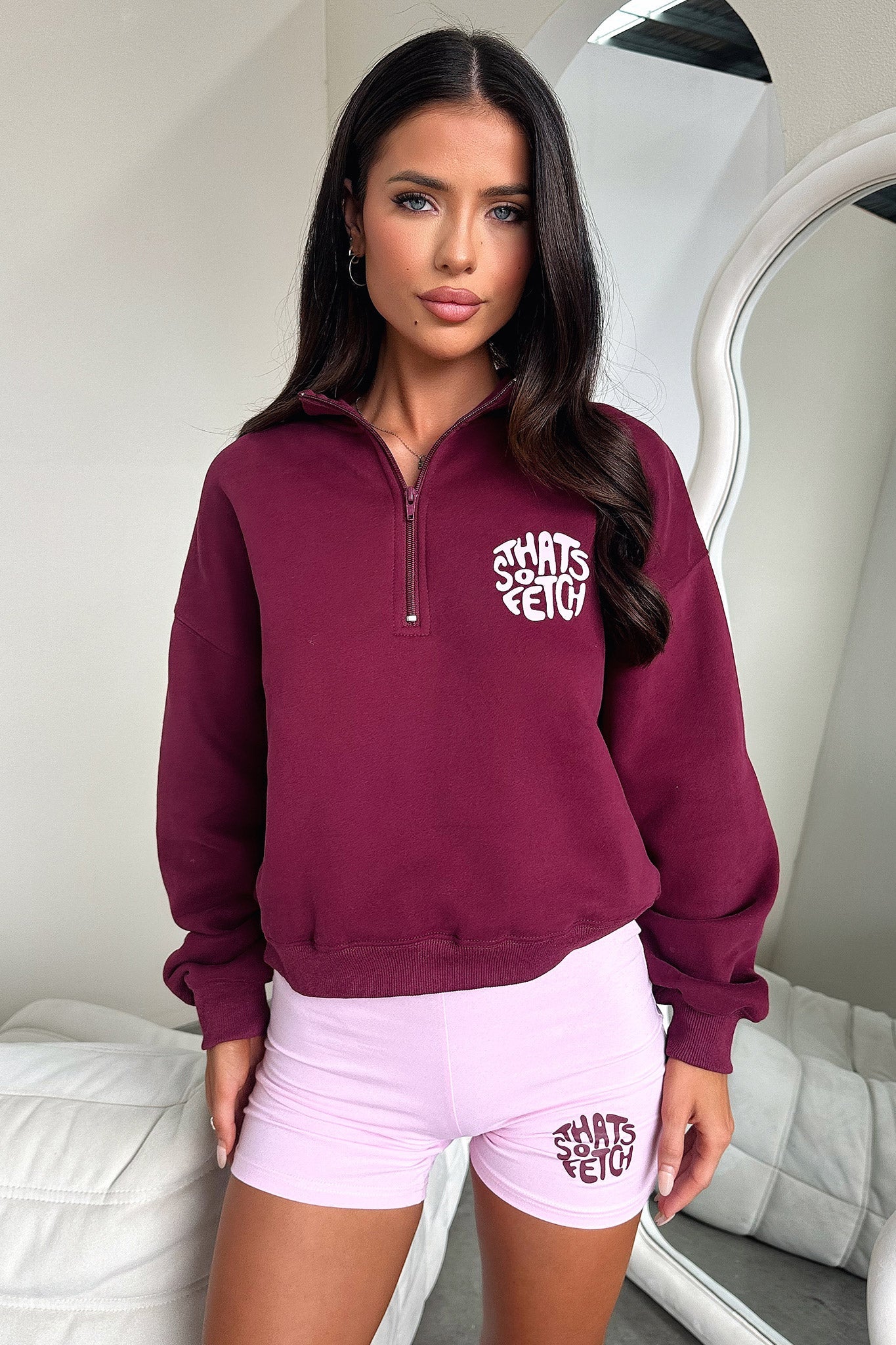 Beckham Half Zip Sweater for Men - Burgundy Pullover with Kangaroo Pocket | Casual Winter Wear, Outdoor Activities & Layering Essential