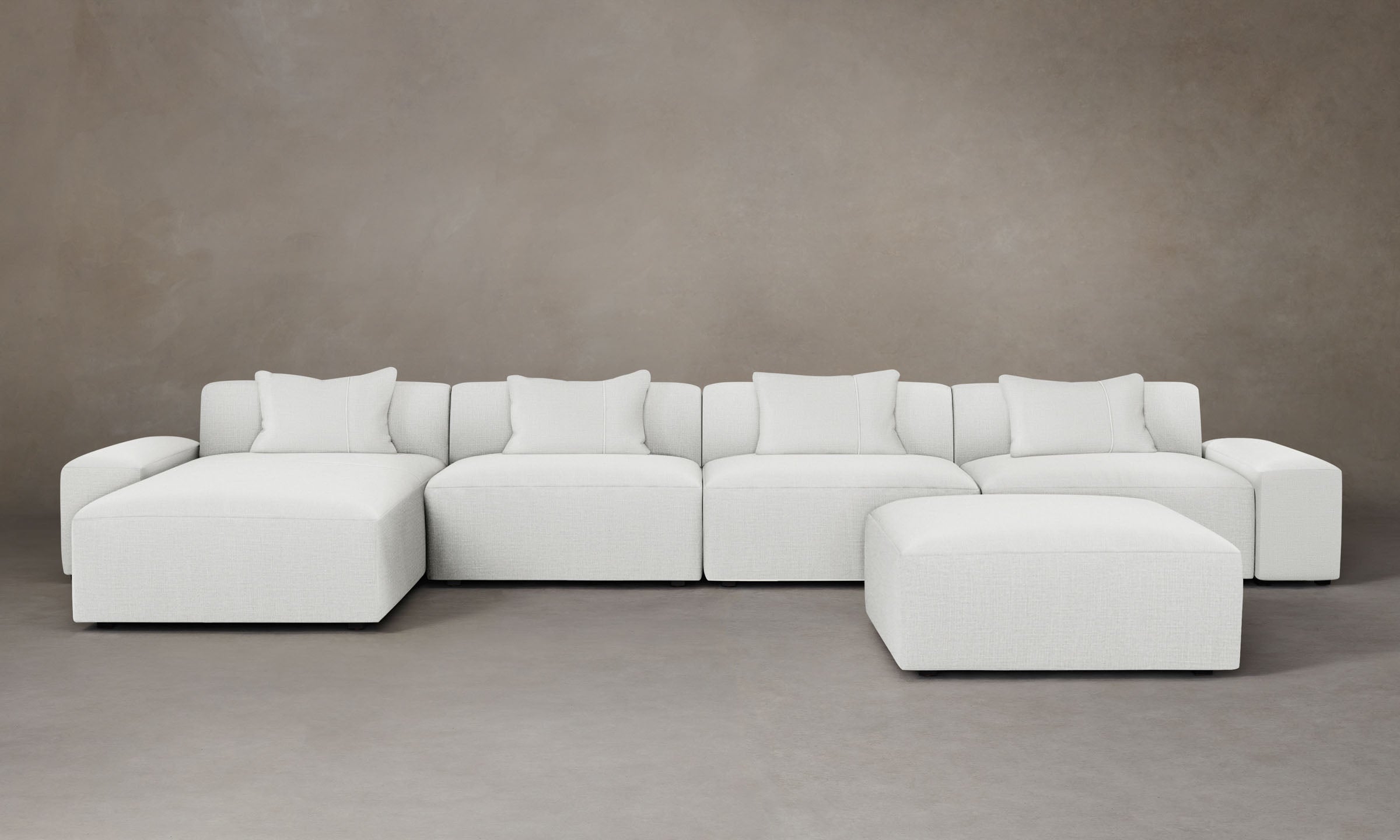 Breuer Modular Sectional Sofa - Performance Woven Chenille Fabric - Modern Living Room Furniture for Small Spaces & Apartments