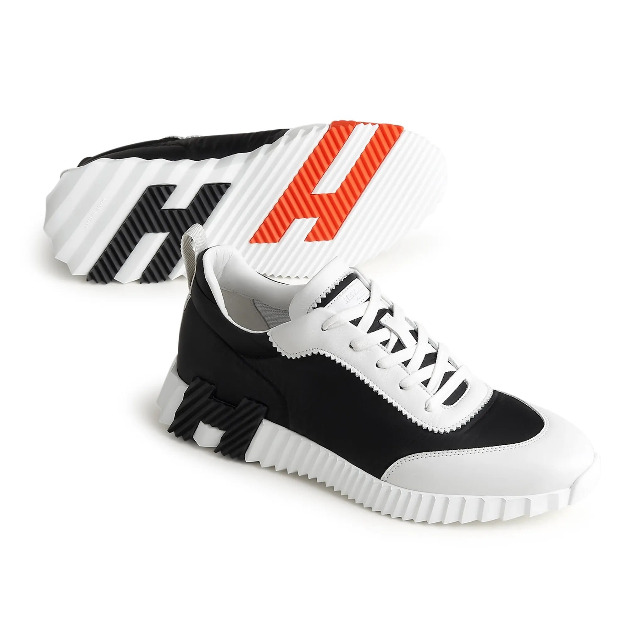 Hermès Paris Ripstop Bouncing Sneakers - Black & White Luxury Athletic Shoes for Men | Comfortable Running & Casual Wear