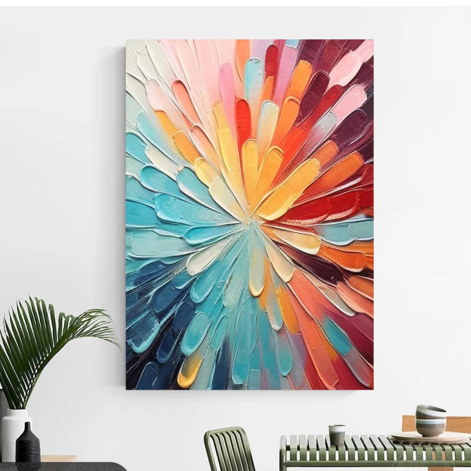 Beautiful Flower and Tree Canvas Painting #FT163 - Perfect for Home Decor, Living Room, Bedroom & Office Wall Art