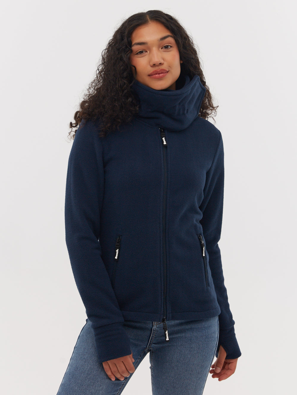 Women's Soft Microfleece Wrap Neck Zip Up Jacket - Cozy Winter Outerwear for Hiking, Camping & Outdoor Activities
