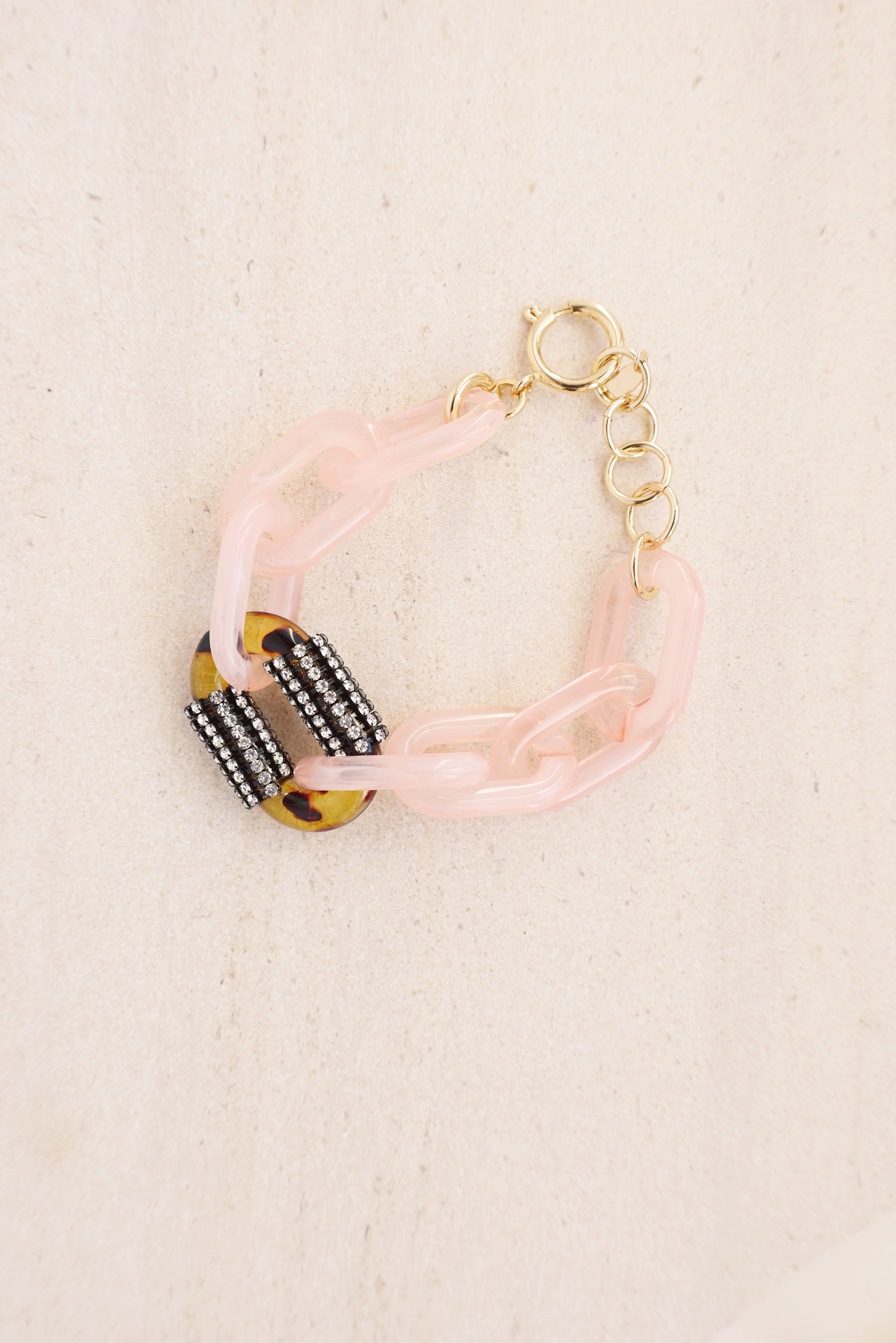 Stylish Resin Chain Link Bracelet with Rhinestones - Elegant Bling Jewelry for Women - Perfect for Parties, Weddings & Everyday Wear