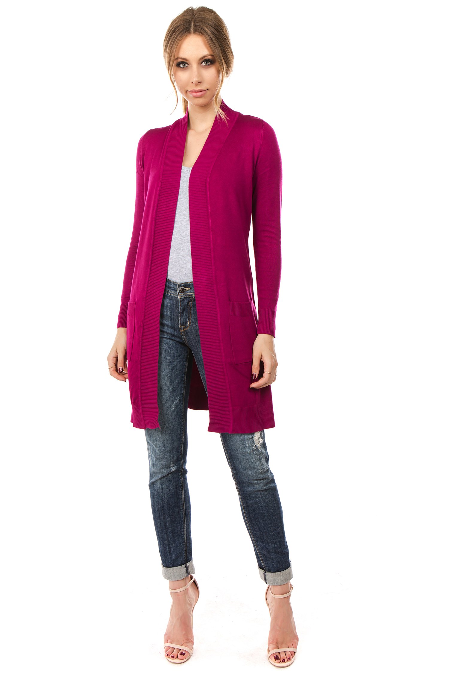 Women's Long Sleeve Sweater Duster Cardigan - Cozy Open Front Knit Wrap - Perfect for Fall & Winter Layering, Office Wear & Casual Outfits