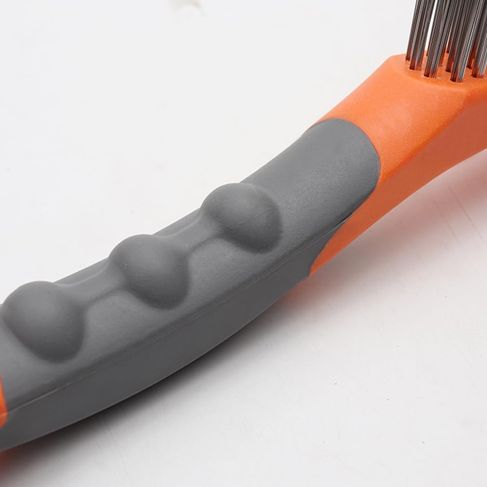 Heavy Duty Wire Brush Set - 2 Pack Carbon Steel & Stainless Steel Rust Cleaning Brushes with 10