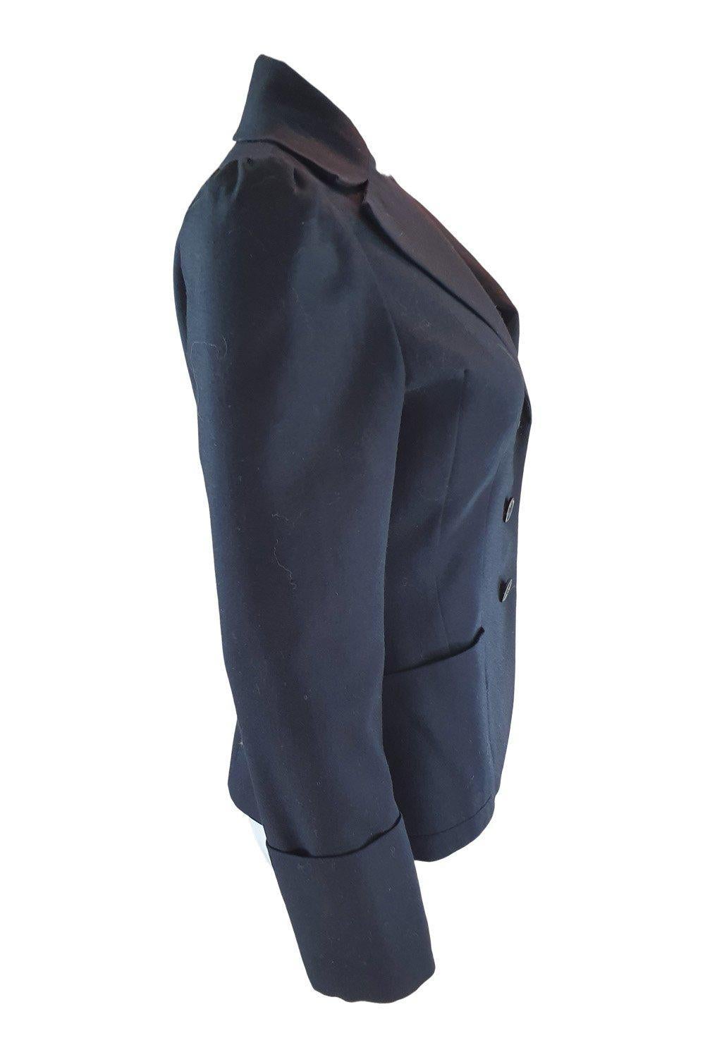 KENZO Women's Black Cotton Blend Blazer Jacket (Size FR 36) - Perfect for Office Wear, Business Meetings & Formal Occasions