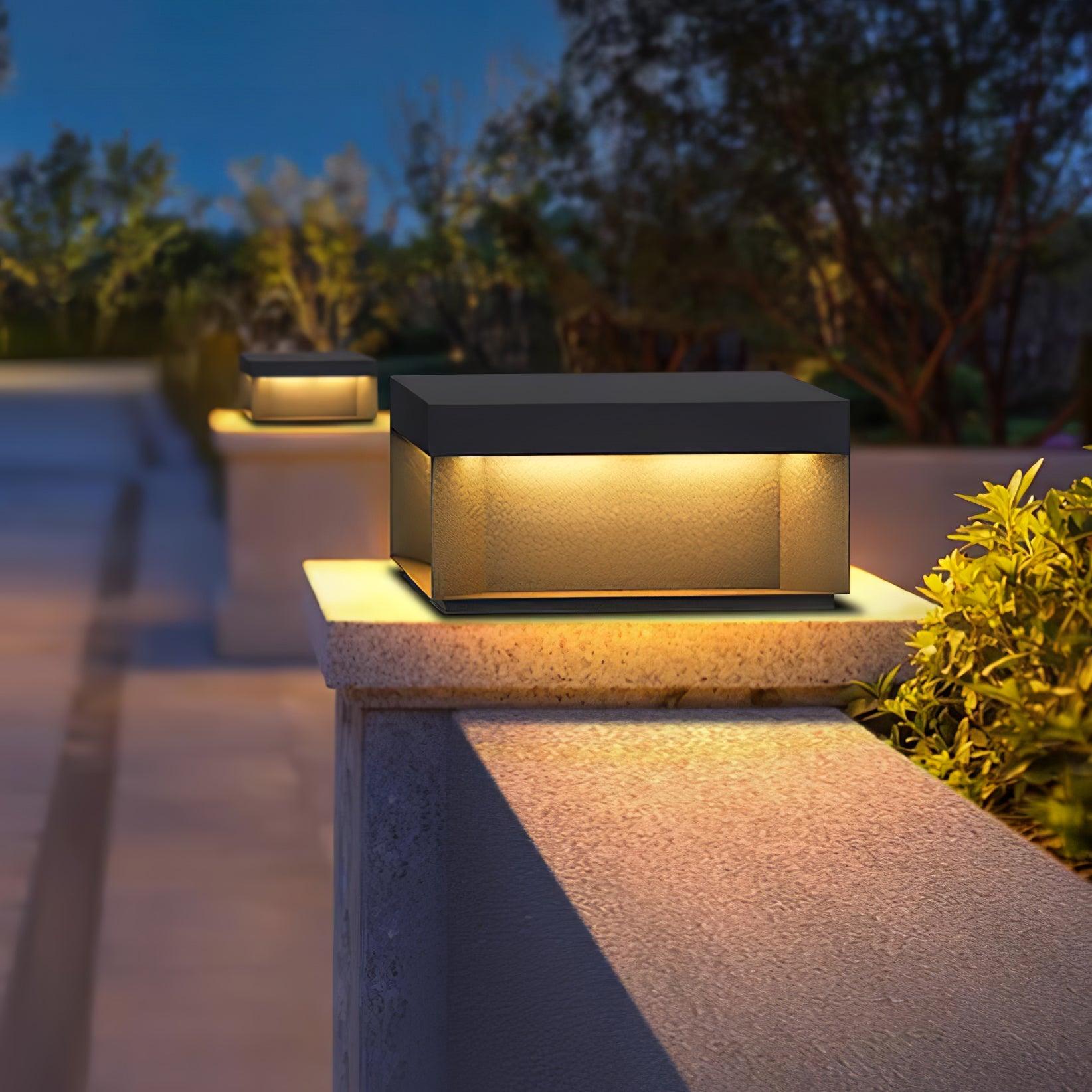Black Box Outdoor Post Light - Durable Waterproof LED Exterior Lighting for Patio, Garden, and Driveway - Perfect for Home Security and Landscape Illumination