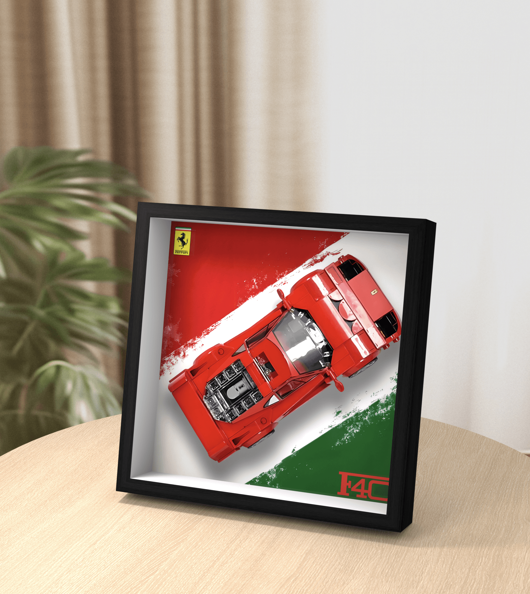 Lego Speed Champions 2024 Ferrari F40 76934 Display Car Frame - Premium Showcase Stand for Lego Model Cars - Perfect for Home Office Decor, Gift for Car Enthusiasts & Lego Collectors