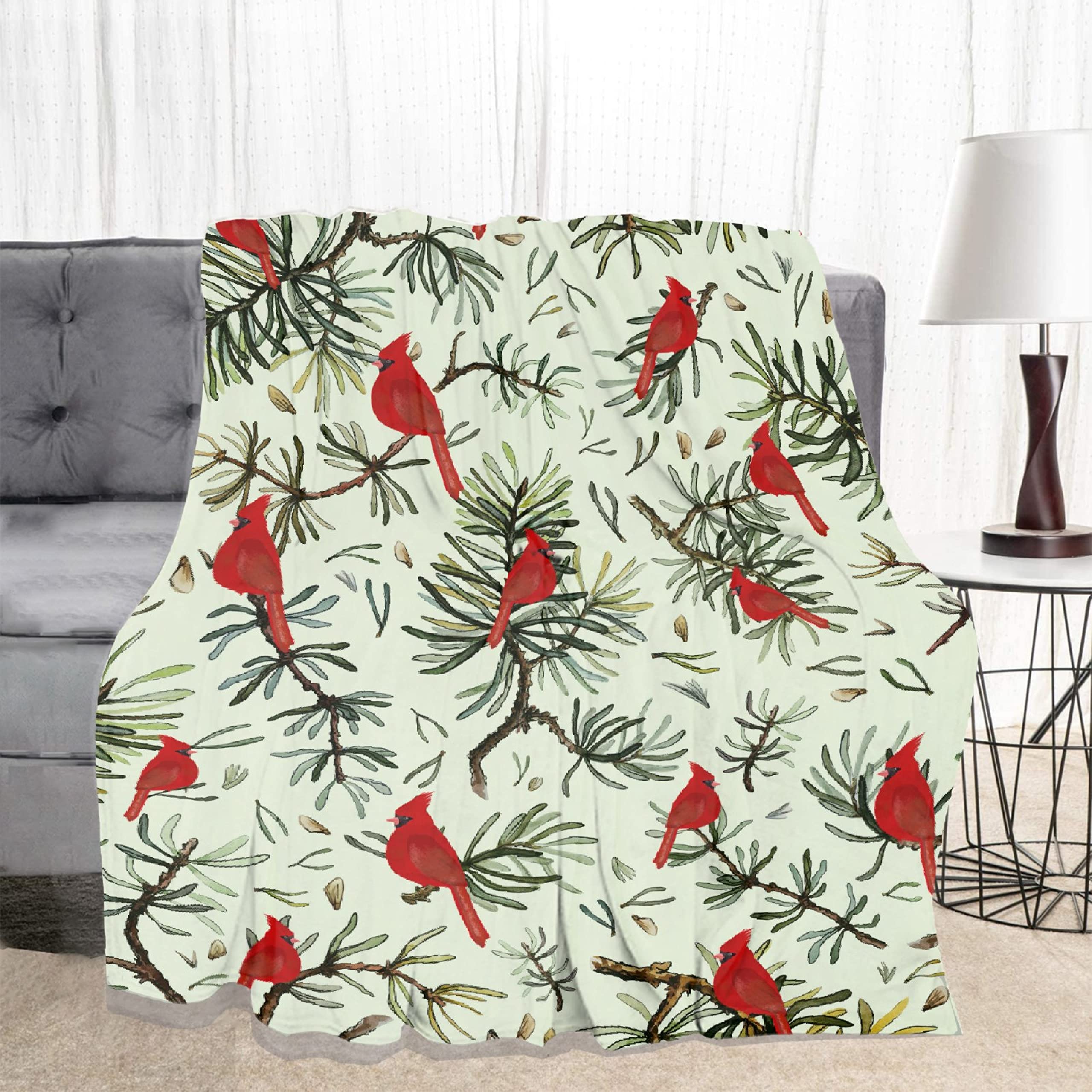 Hummingbird Christmas Blanket - Soft Flannel Throw Blanket for Couch, Bed & Sofa - Cozy Lightweight Quilt for Women & Men - Extra Large 120x90 Inch - Perfect for Family Gatherings, Car Trips & Holiday Decorations