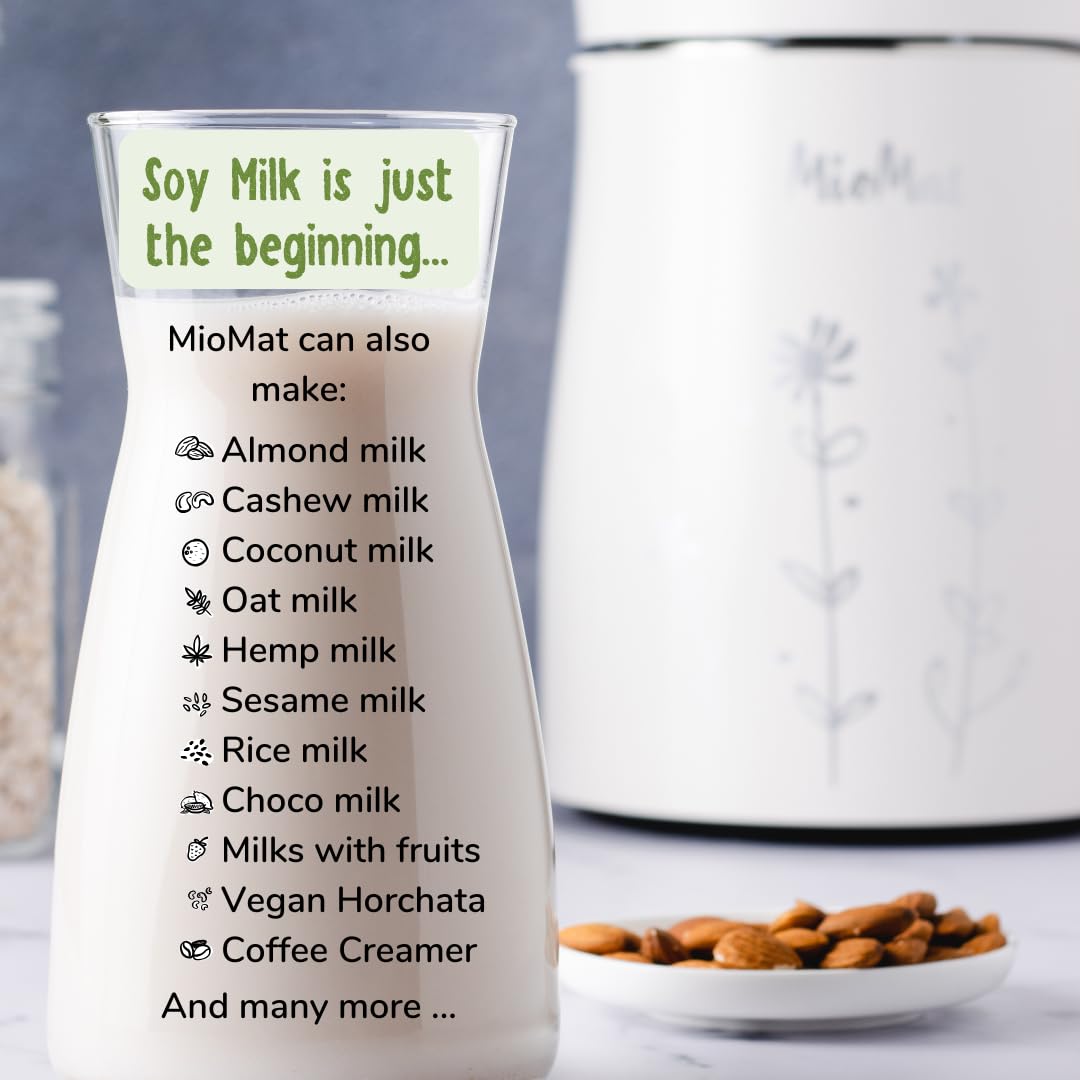**Automatic Soy Milk Maker Machine - 43oz Homemade Fresh Soy Milk in 7 Minutes, Works with Dry & Soaked Beans, 304 Stainless Steel Interior - Perfect for Breakfast, Healthy Drinks & Vegan Lifestyle**