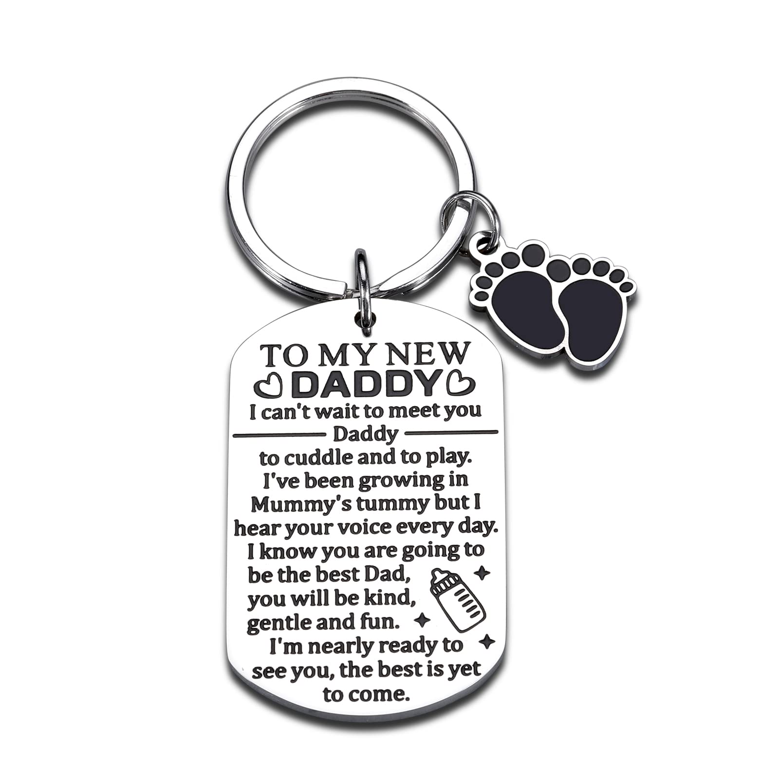 Unique Father's Day Gifts for Dad - Personalized Keychain for New Dads, First Time Dad Gifts from Wife, Baby Shower & Expecting Dad Presents - Perfect for New Daddy, Him & Special Occasions