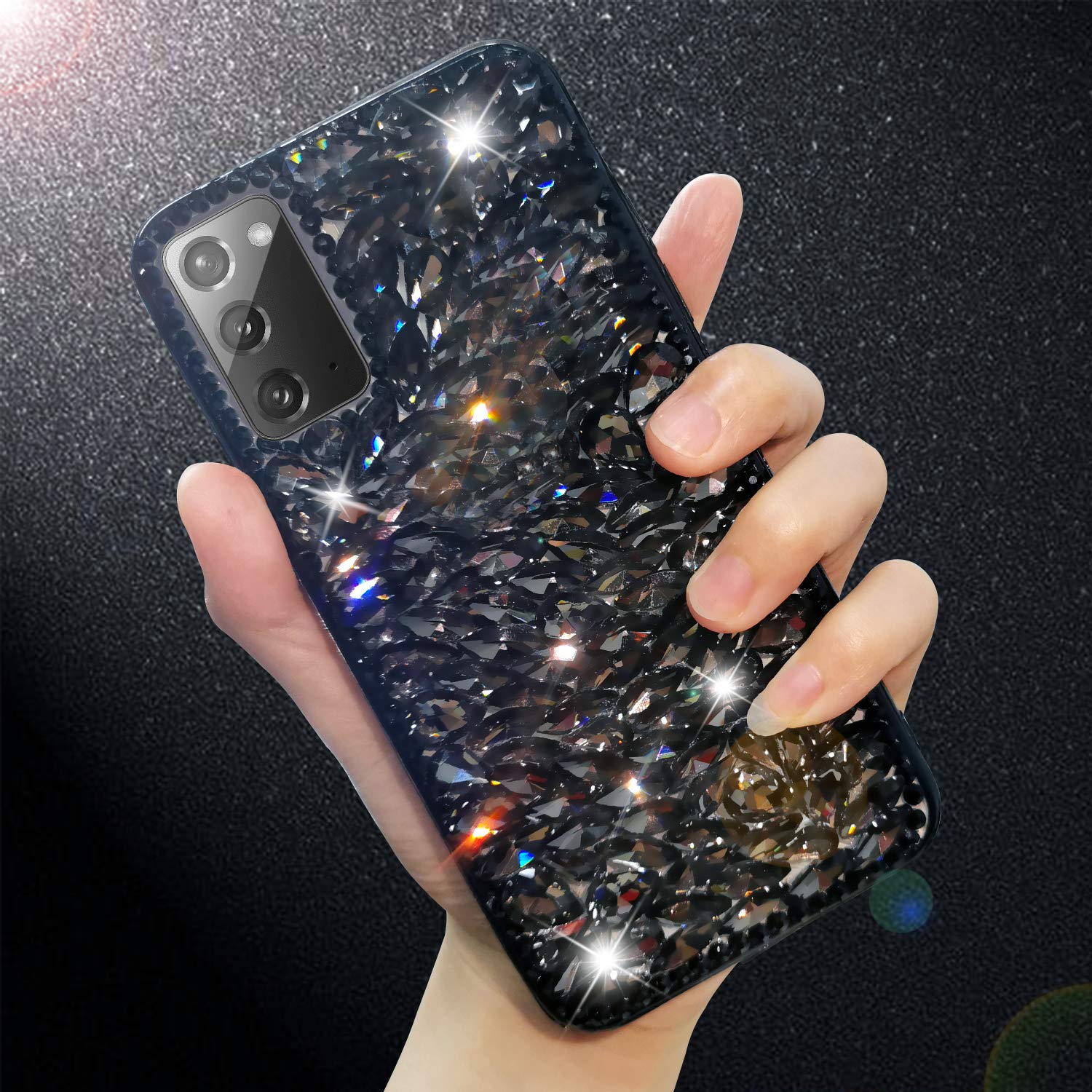 Luxury 3D Glitter Rhinestone Case for Samsung Galaxy Note 20 - Sparkling Diamond Bling Protective Cover with Shiny Crystal Gems | Perfect for Parties, Weddings & Special Occasions