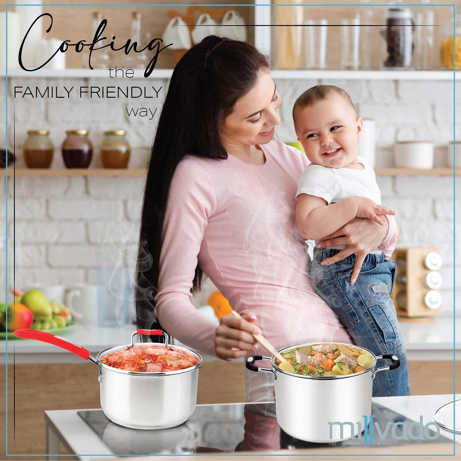 12.6 Quart Stainless Steel Dutch Oven - Large Casserole Pot for Soup, Pasta, Braising & Induction Cooking | Perfect for Family Dinners, Camping & Professional Kitchens