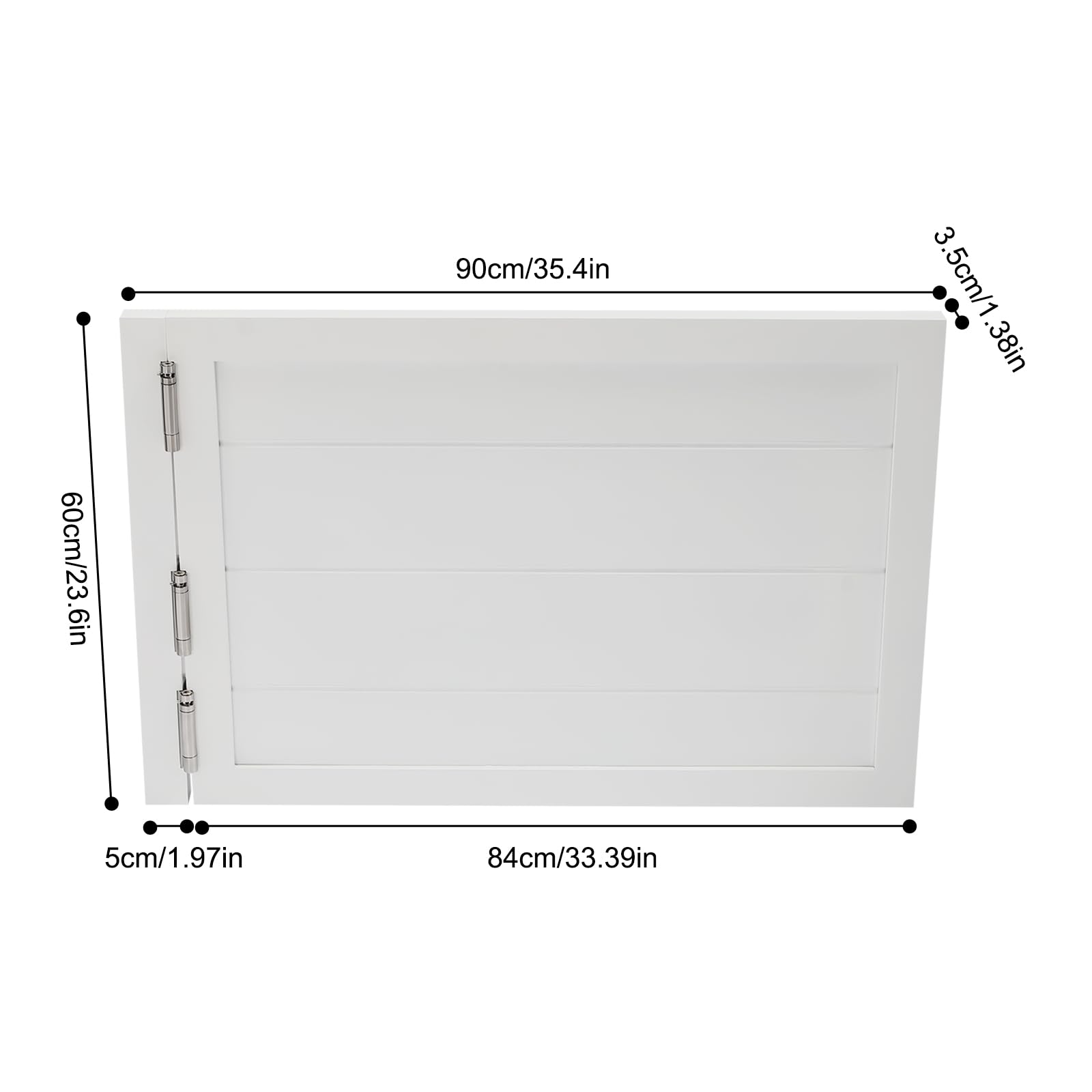 White 35.4x23.6 Inch Swinging Cafe Saloon Half Door - Perfect for Kitchen Partition, Restaurant Decor & Western Style Home Entrance