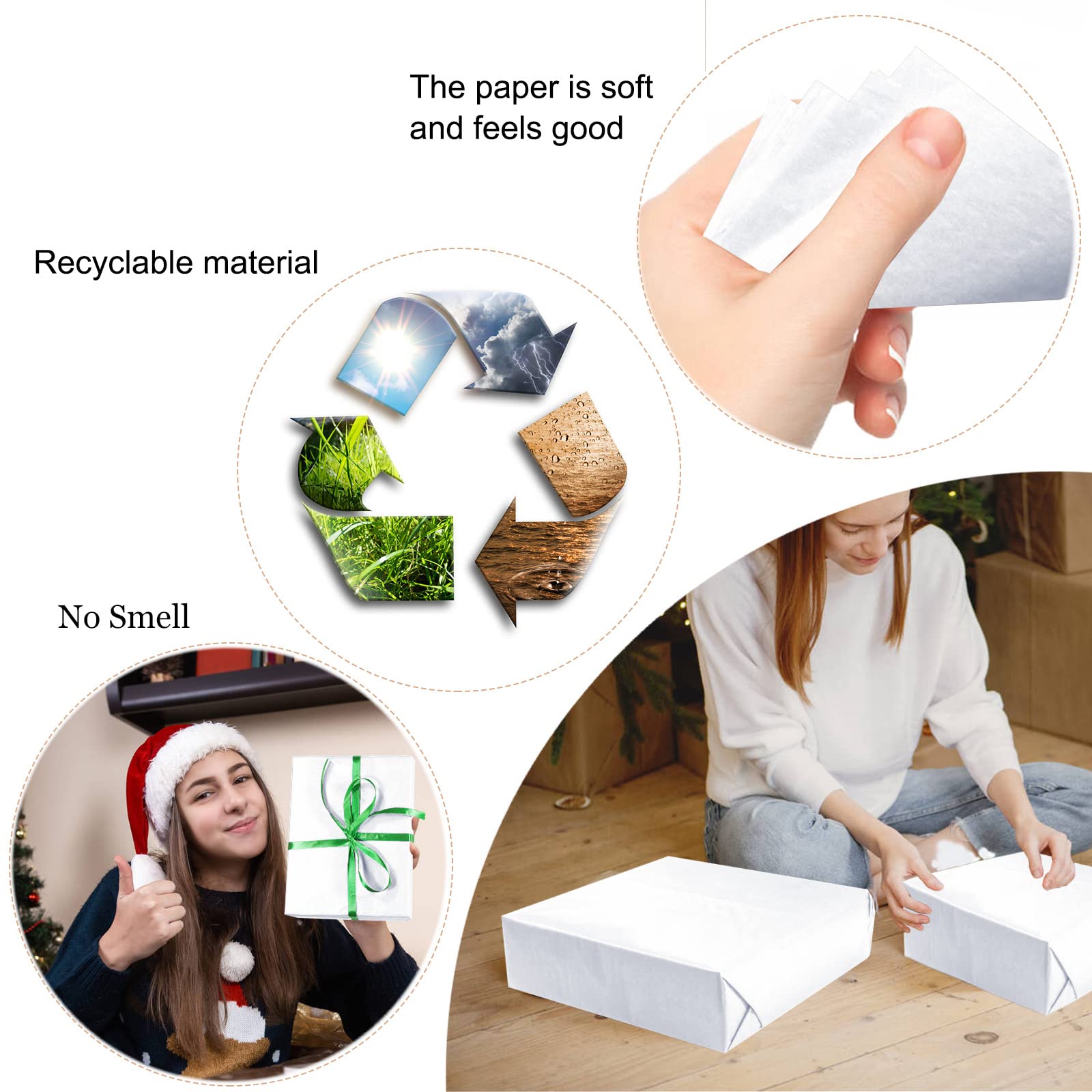 Artdly White Tissue Paper Bulk Pack - 120 Sheets 14x20 Inches for Gift Wrapping, Crafts, Party Decorations | Perfect for Birthday, Wedding, Festival & DIY Projects | Premium Wrapping Tissue for Bags, Gifts & Home Decor