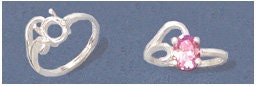 8x6mm Oval Solid Sterling Silver or 14K Gold Fancy Ladies Ring Setting - Size 7 (163886/143886) - Perfect for Engagement, Wedding, Anniversary & Special Occasion Jewelry