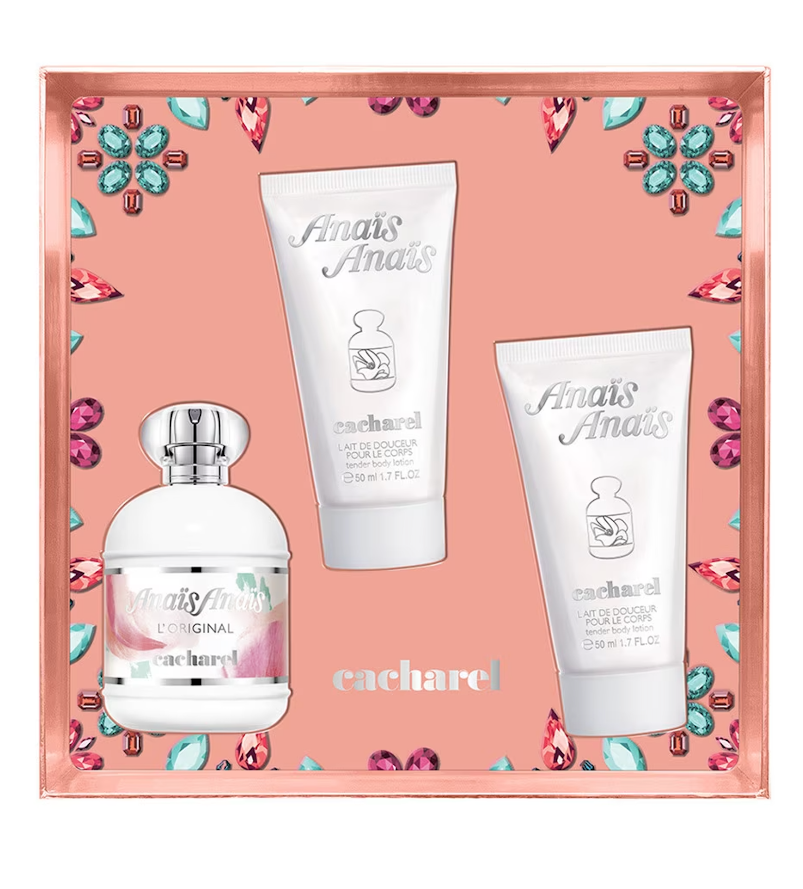 Cacharel Anais Anais 3-Piece Gift Set for Women - 100ML Eau de Toilette Spray + 50ML Body Lotion + 50ML Shower Gel | Luxury Fragrance Set for Her, Perfect for Birthday, Anniversary & Valentine's Day Gifts