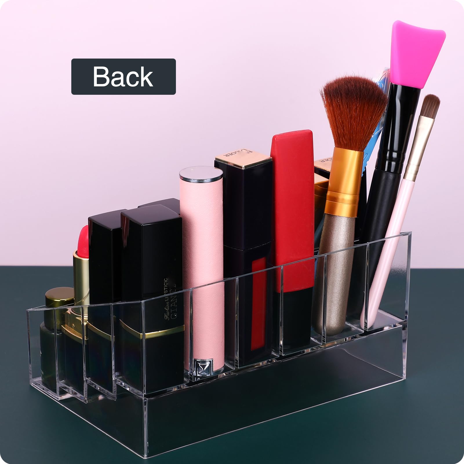 24-Slot Clear Plastic Lipstick Organizer for Lip Gloss, Chapstick, Perfume Samples & Mascara - Perfect for Makeup Vanity, Travel & Cosmetic Storage