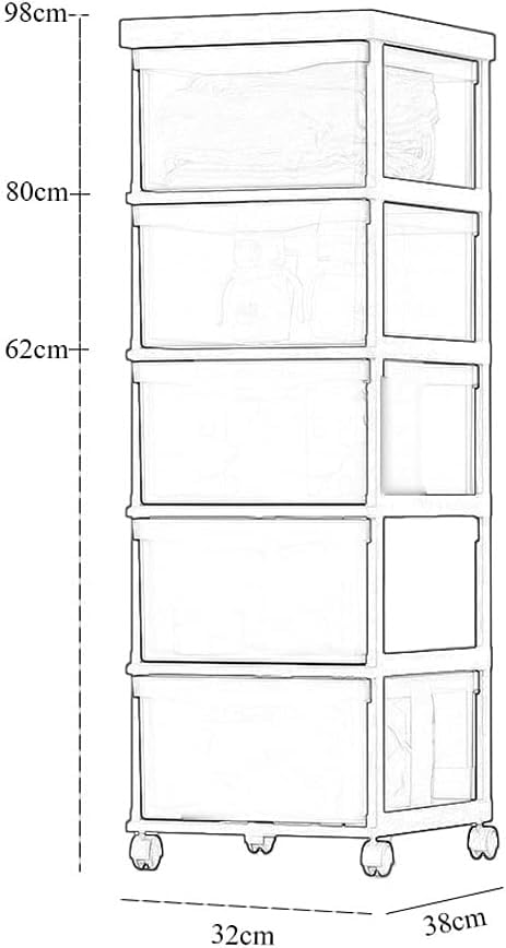 3-Tier White Transparent Plastic Storage Bins with Wheels - Mobile Office Storage Cabinet, Drawer Organizer for Home, Office & Classroom Use