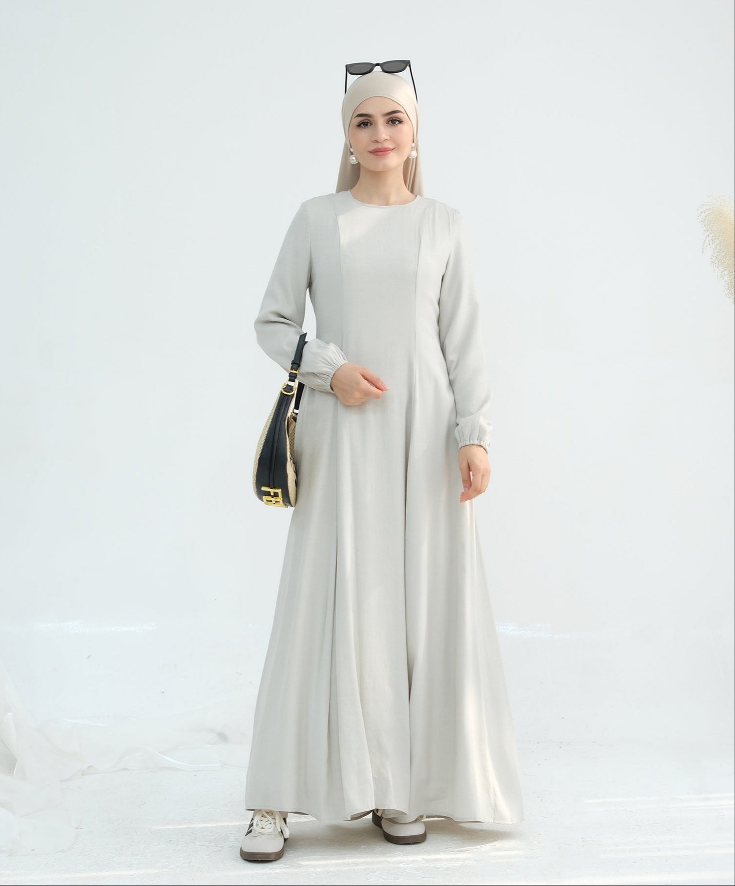 Isabella Maxi Dress for Women - Elegant Long Flowy Summer Dress in Dove Gray | Perfect for Beach, Wedding & Casual Outings