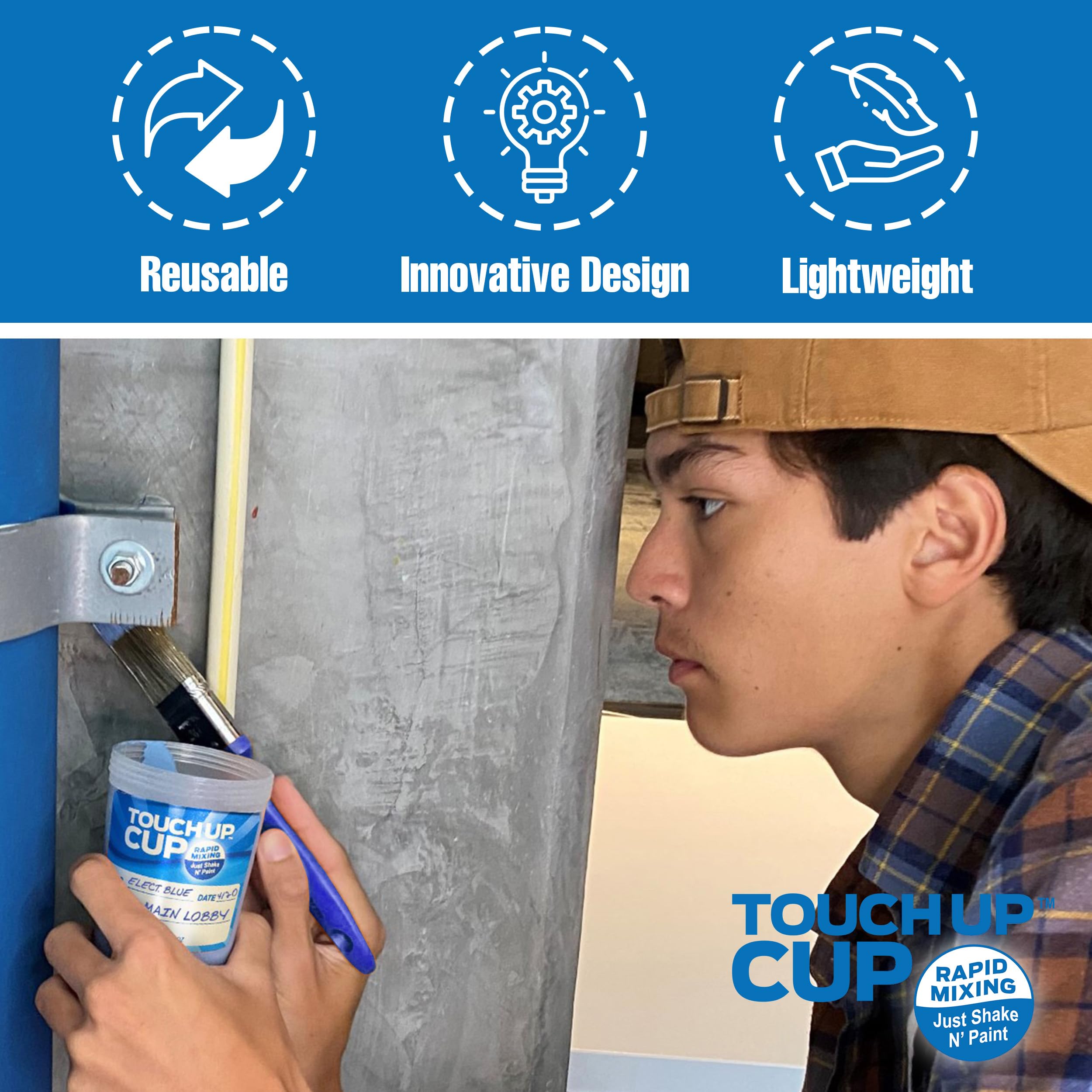 Premium Touch Up Paint Brushes for Walls, Trim & Edges - 2 Pack Home Improvement Painting Kit (As Seen on Shark Tank) - Perfect for DIY Projects, Small Repairs & Professional Finishes