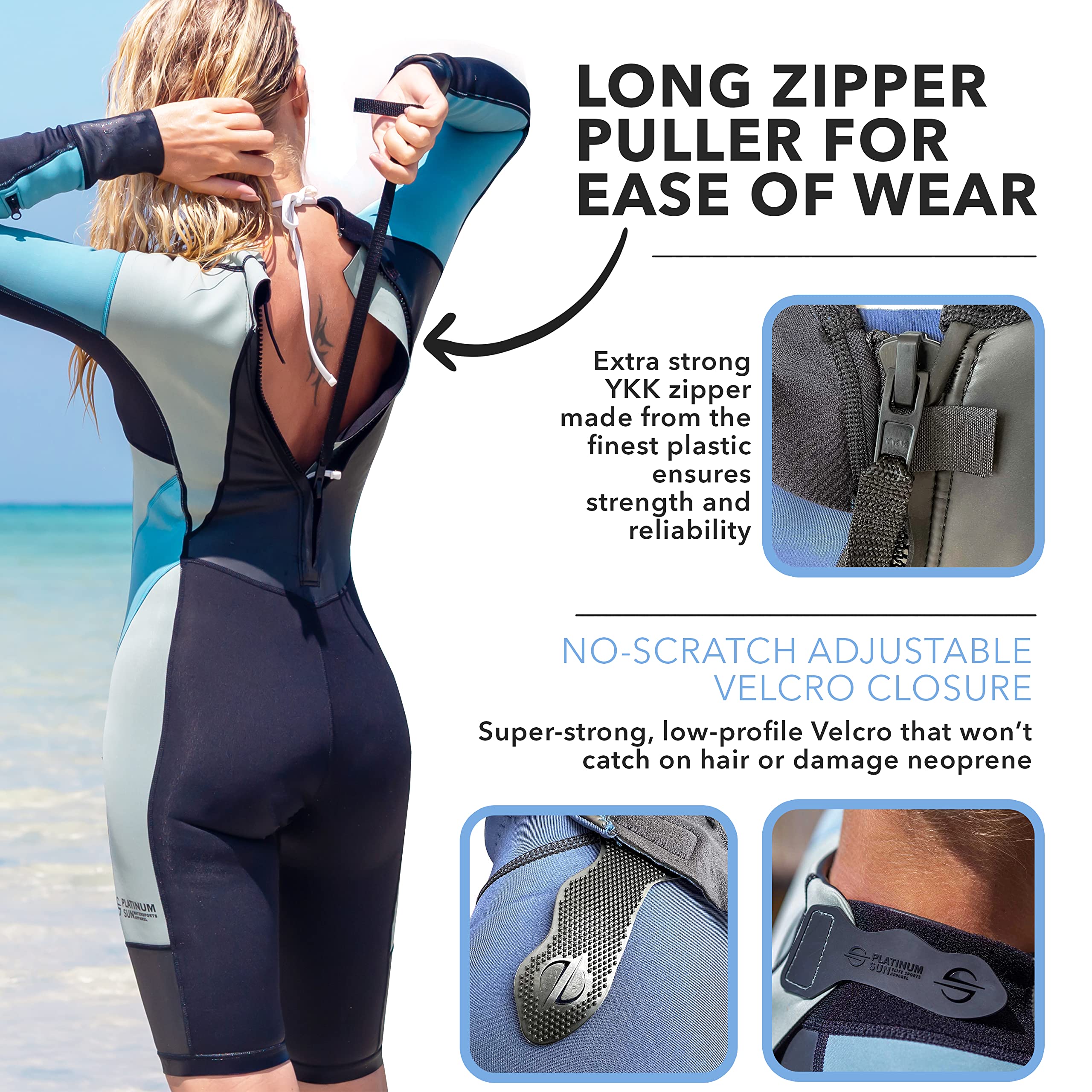 Women's 2.0mm Neoprene Wetsuit Shorty - Long Sleeve Half Leg Cold Water Springsuit for Scuba Diving, Surfing, Kayaking, Canoeing, Snorkeling & Swimming | Perfect for Beach Adventures & Water Sports
