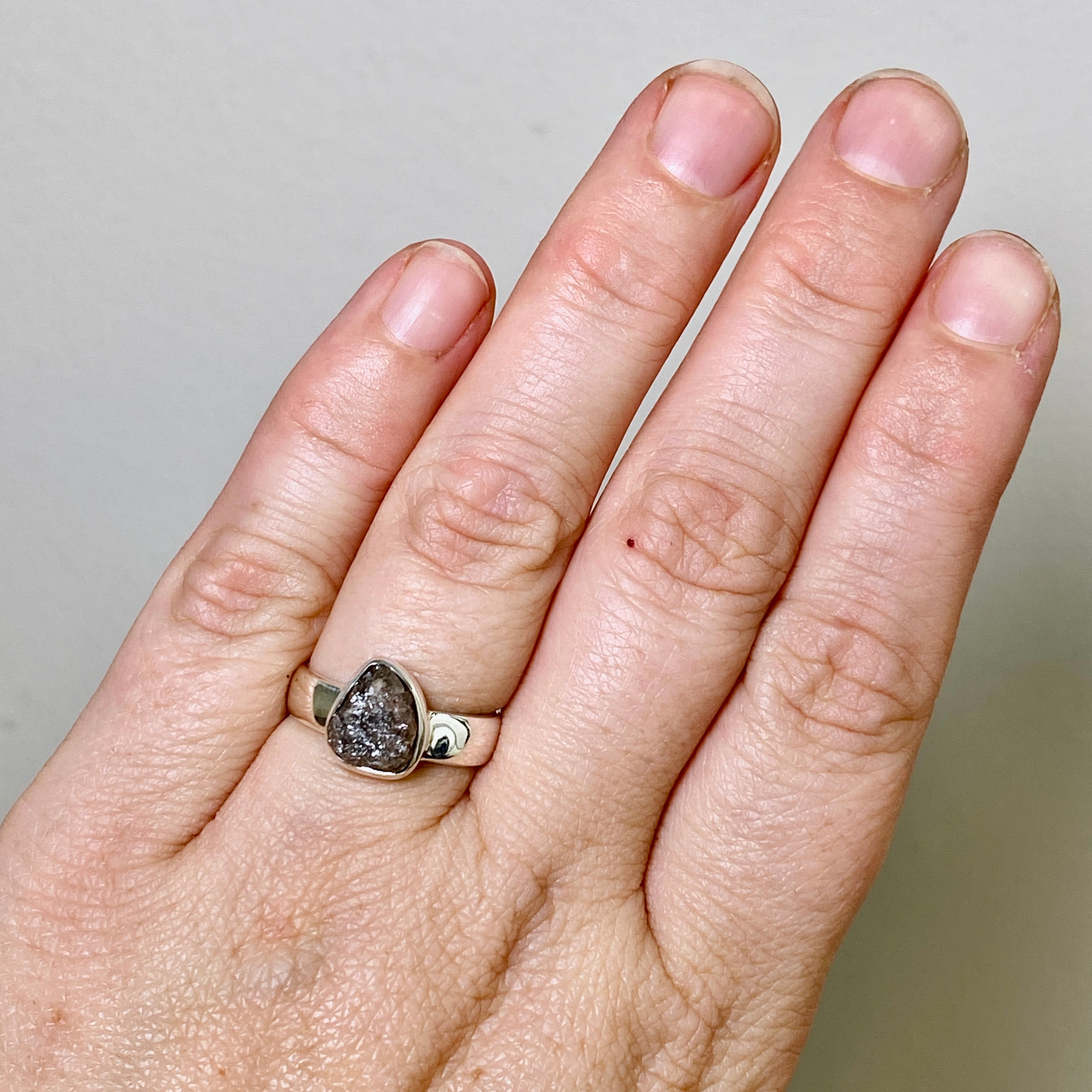 Natural Rough Diamond Freeform Raw Ring - Size 6.5 - PRGJ885 - Unique Handmade Jewelry for Boho Wedding & Everyday Fashion