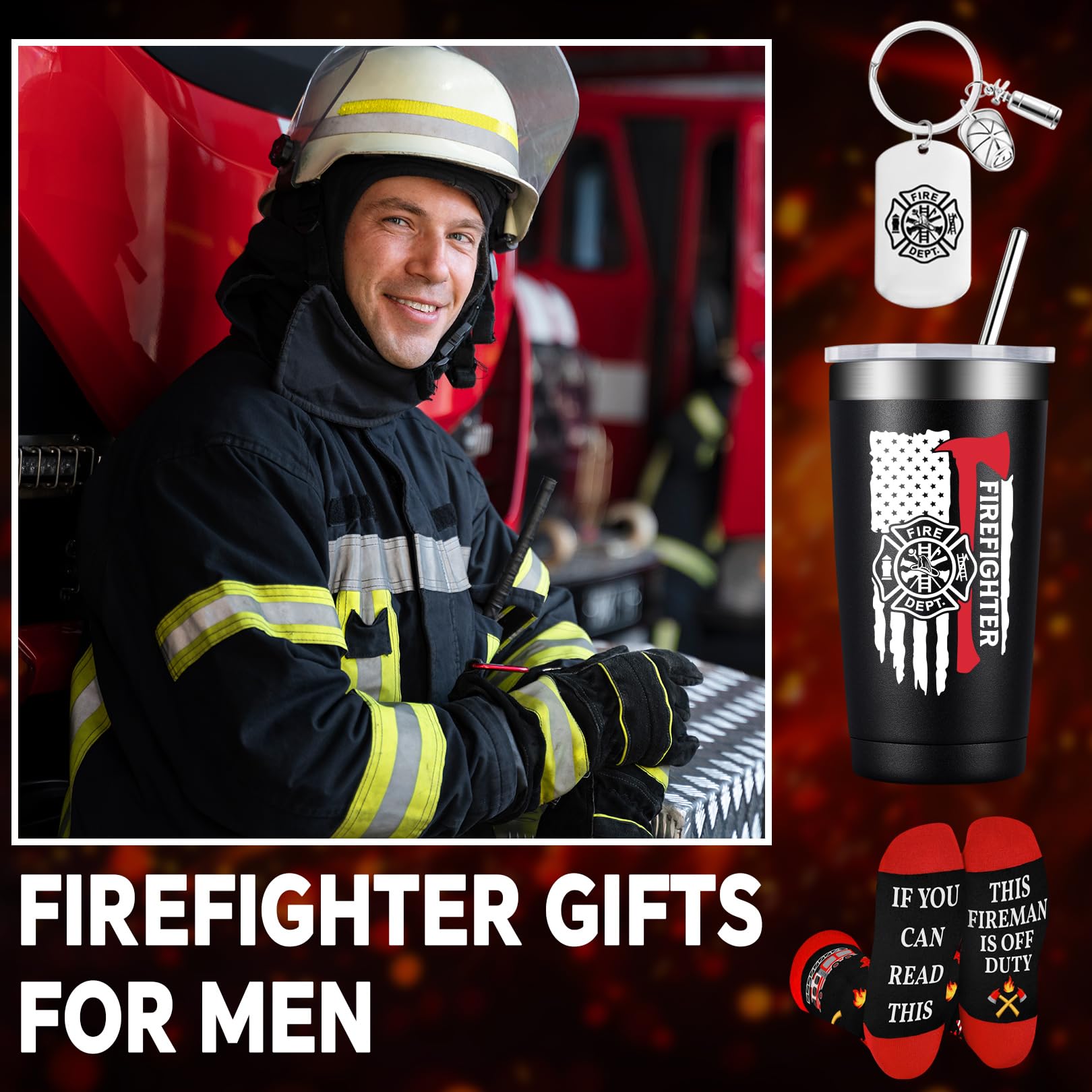 BIRGILT 20oz Firefighter Tumbler Cup - Insulated Stainless Steel Travel Mug for Firemen & Firewomen - Perfect Gift for Father's Day, Birthday, Graduation, Christmas - 