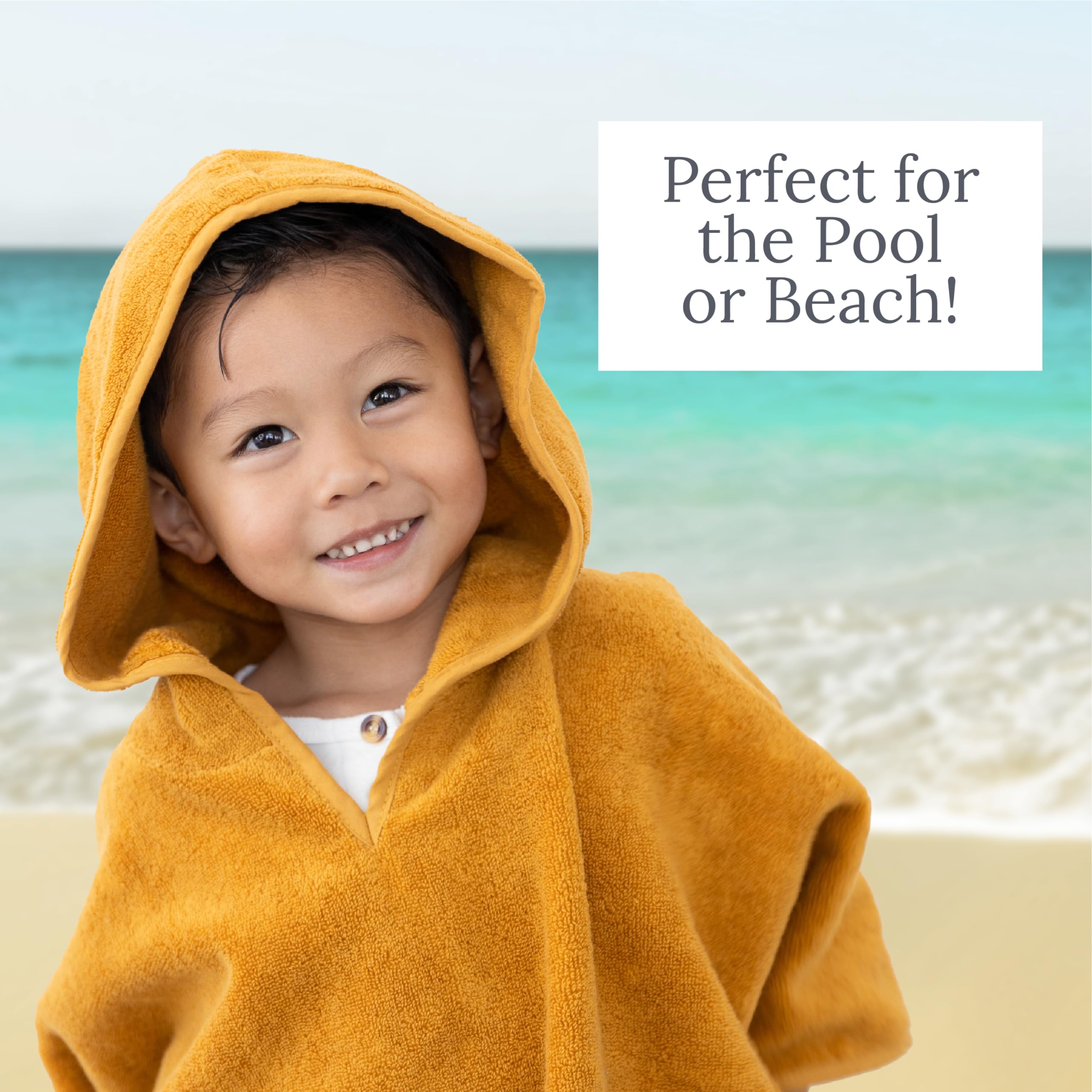Natemia Organic Hooded Baby Towel - Ultra Soft & Absorbent Cotton Newborn Bath Towel, Kids Hooded Towel Wrap for Boys & Girls, Baby Robe & Bath Essentials - Perfect for Post-Bath, Swimming & Photo Shoots