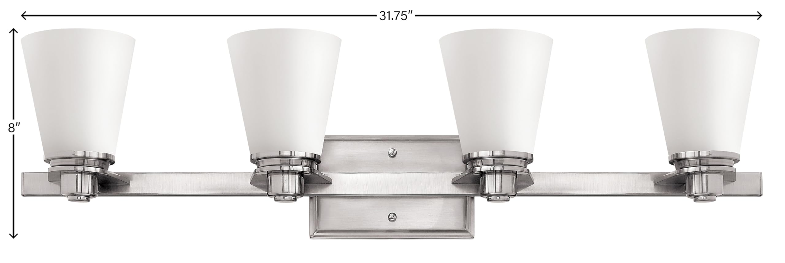Hinkley Avon Collection Traditional 4-Light Bathroom Vanity Light Fixture in Brushed Nickel - Perfect for Modern and Classic Bathroom Decor