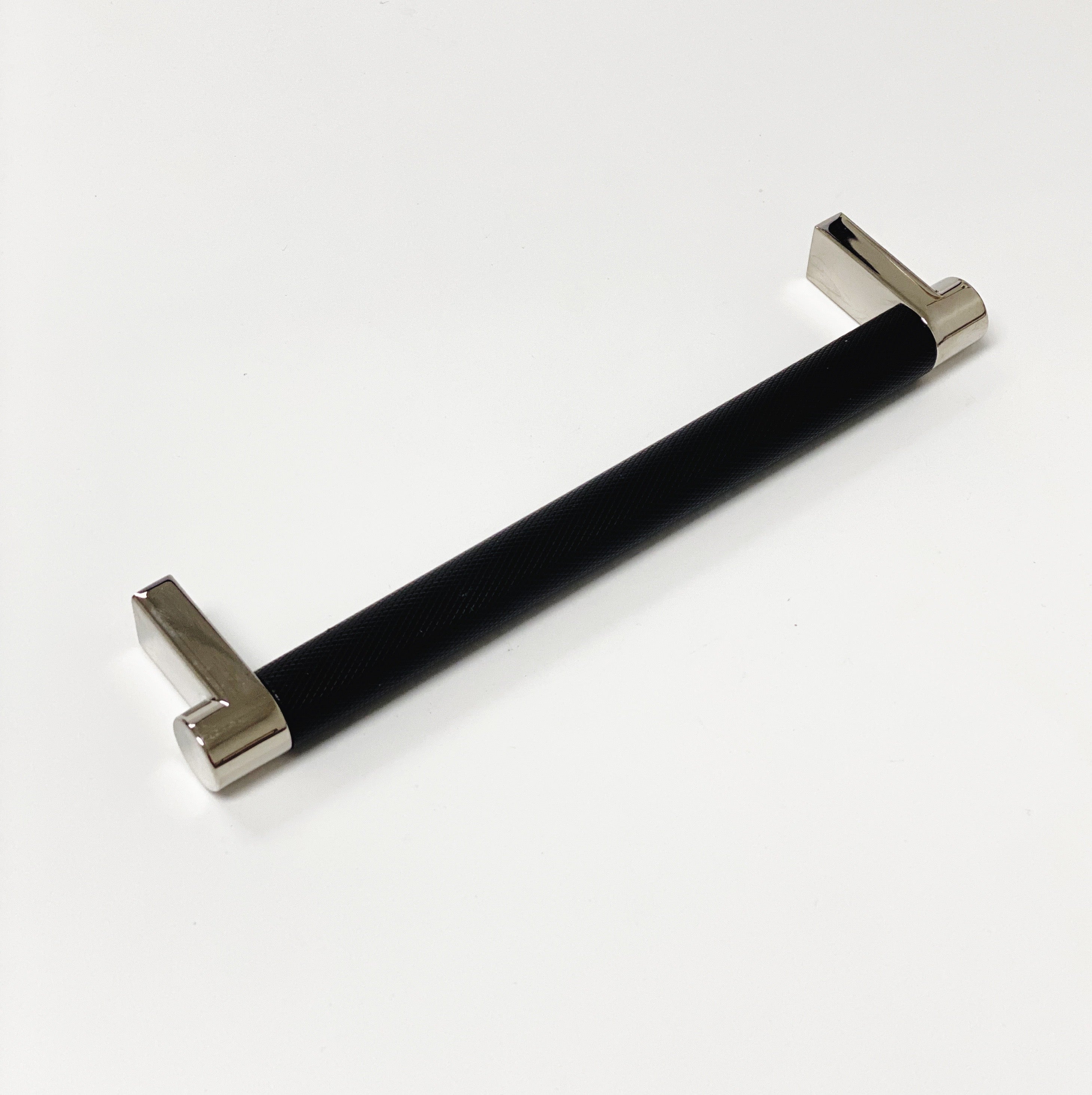 Knurled Select Texture Polished Chrome and Black Drawer Pulls - Modern Cabinet Handles for Kitchen, Bathroom & Furniture - Durable Hardware for Dressers, Cabinets & Storage Solutions