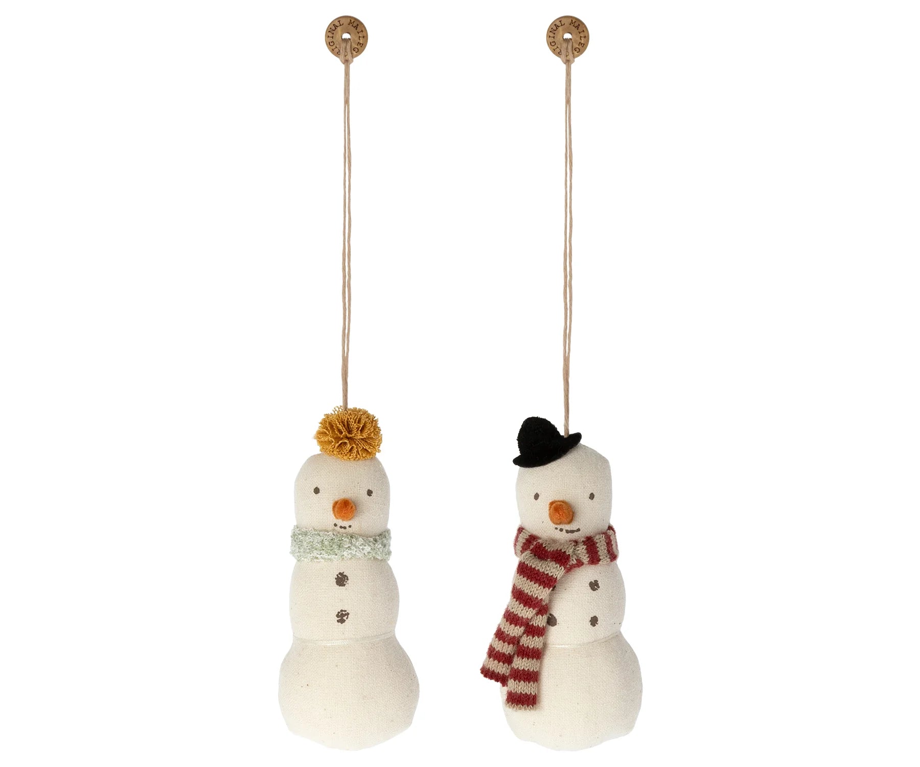 2 Pack Snowman Christmas Ornaments - Festive Holiday Decor for Tree, Home & Office - Perfect for Xmas Gifts & Winter Decorations