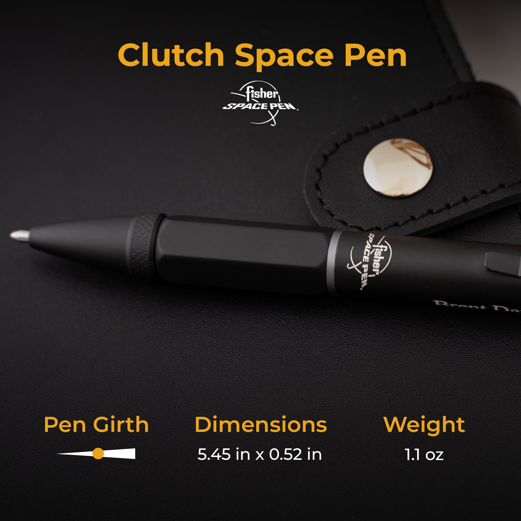 Fisher Space Pen - Black Anodized Aluminum Industrial Clutch Pen for Writing in Extreme Conditions, Space, Underwater & Zero Gravity - Perfect for Astronauts, Engineers & Outdoor Adventures