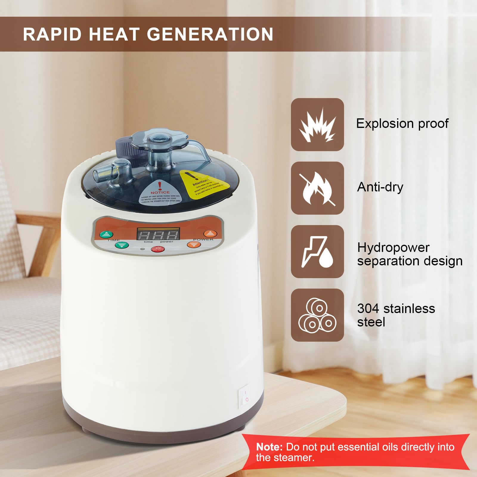 Smartmak Portable Steam Sauna for Home Use - 2L Detox & Weight Loss Personal Sauna with Remote Control | Eco-Friendly, US Plug (Champagne) | Perfect for Relaxation, Spa Days & Post-Workout Recovery